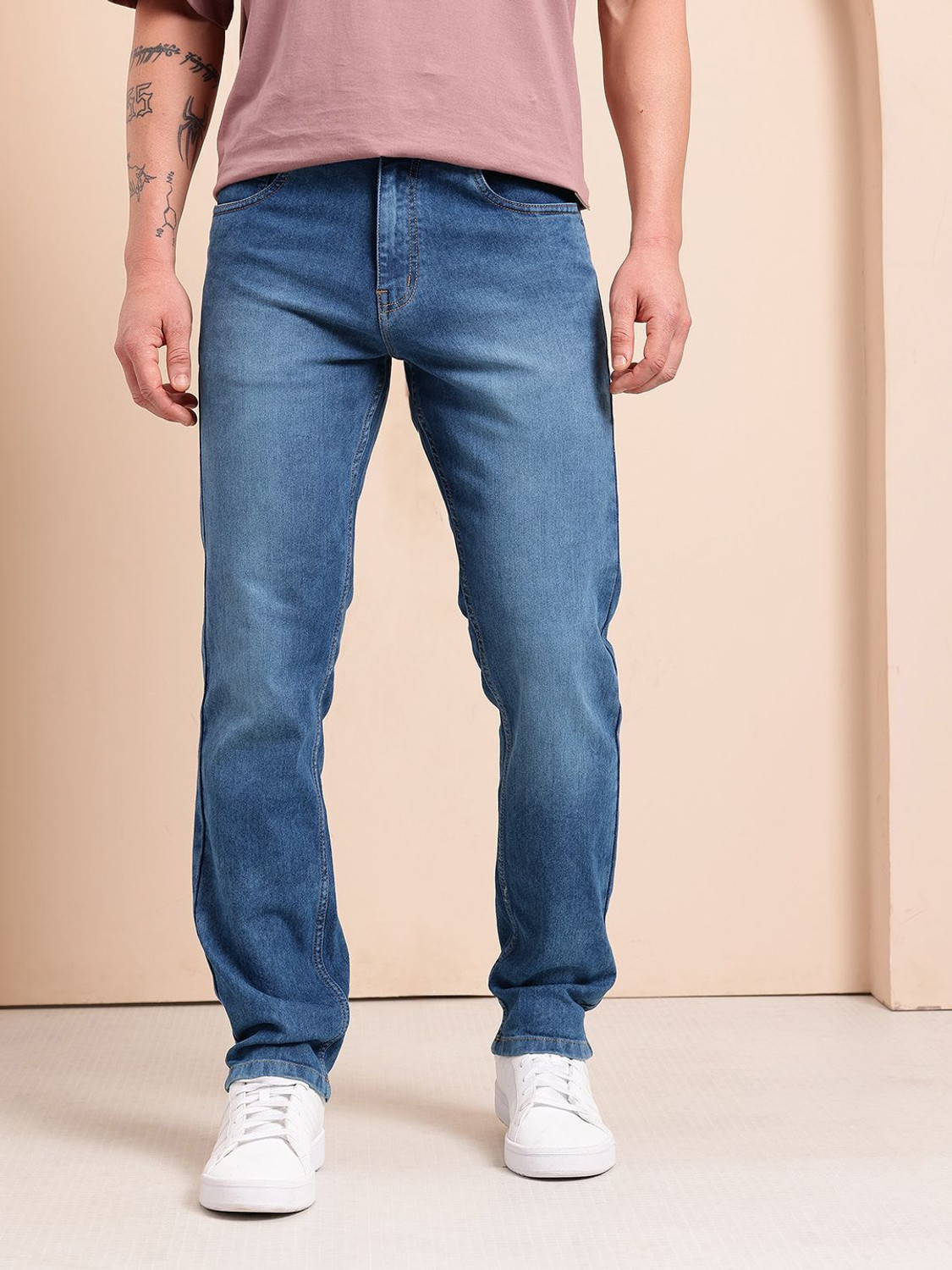 Image of Mast & Harbour Slim Men Blue Jeans