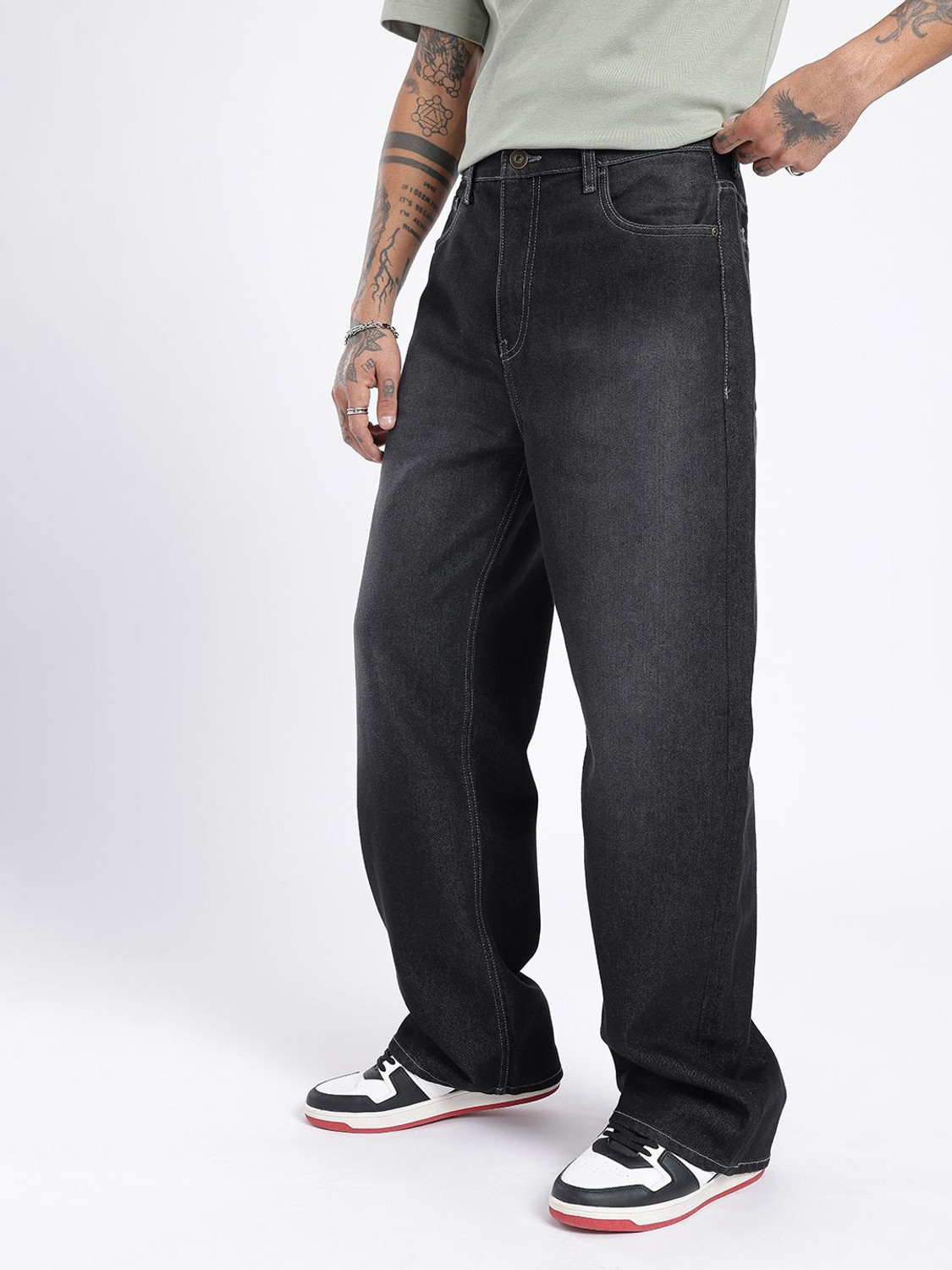 Image of Glitchez Straight Fit Men Black Jeans