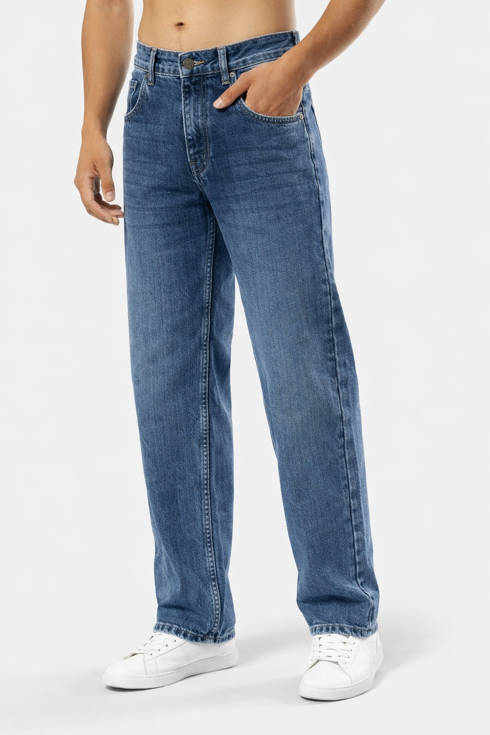 Image of DENWOX Straight Fit Men Blue Jeans