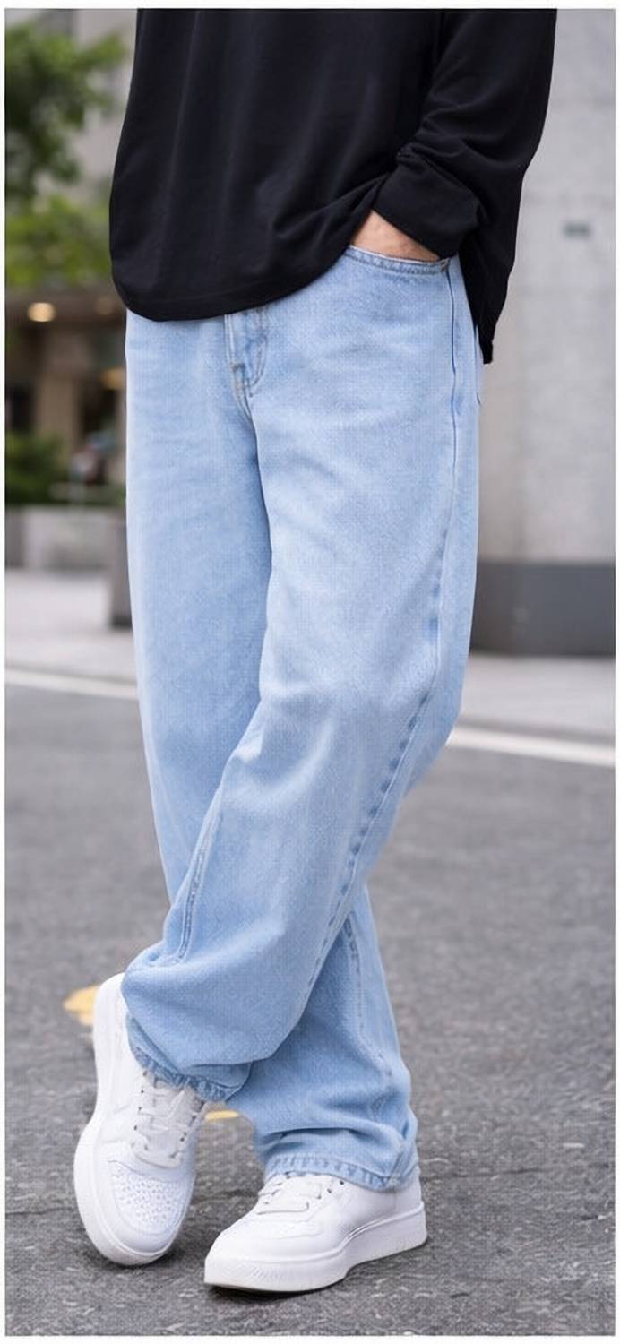 DOCALVIN Men Light Blue Jeans - Image 4