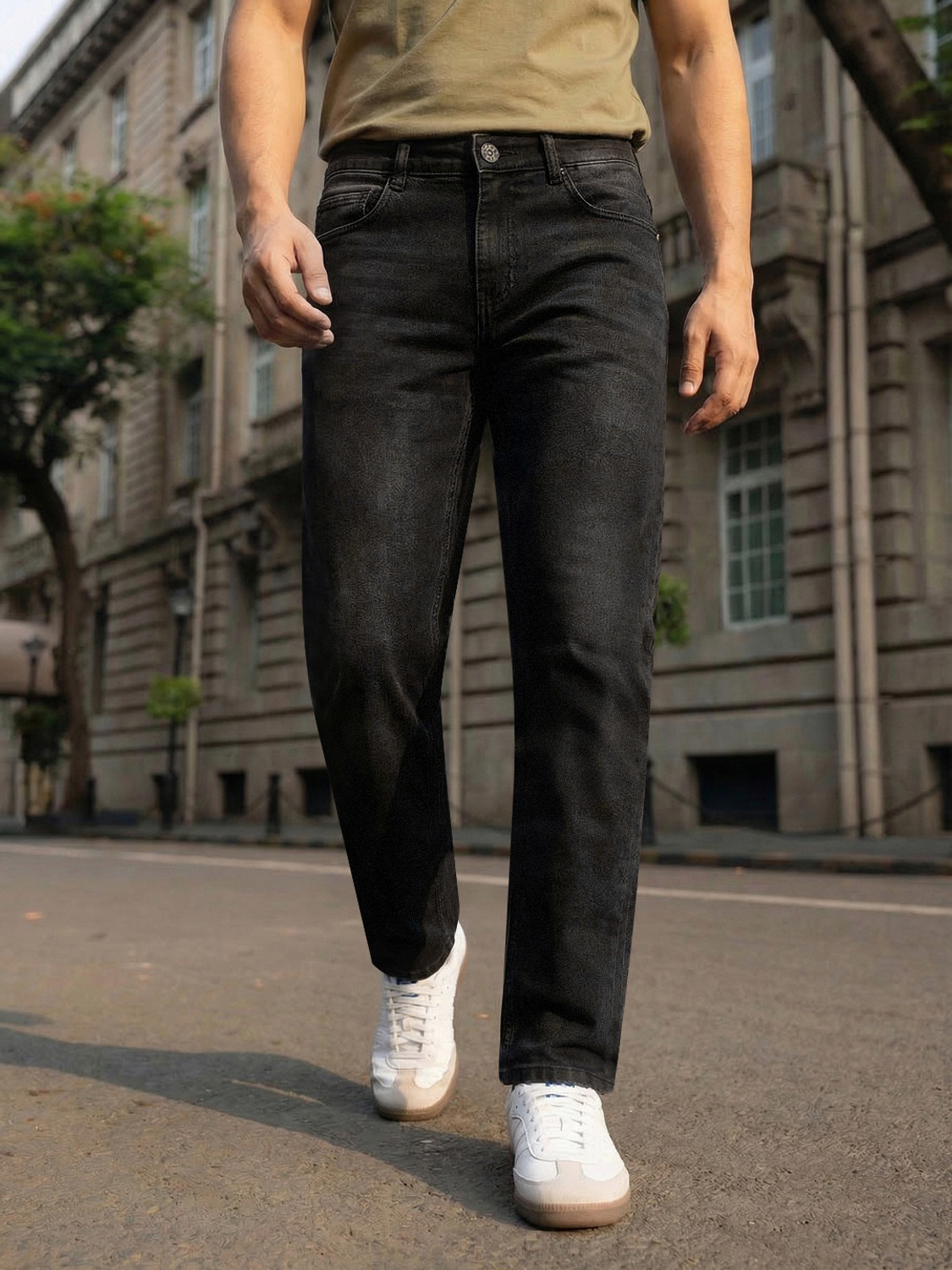 Image of Urbano Fashion Relaxed Fit Men Black Jeans