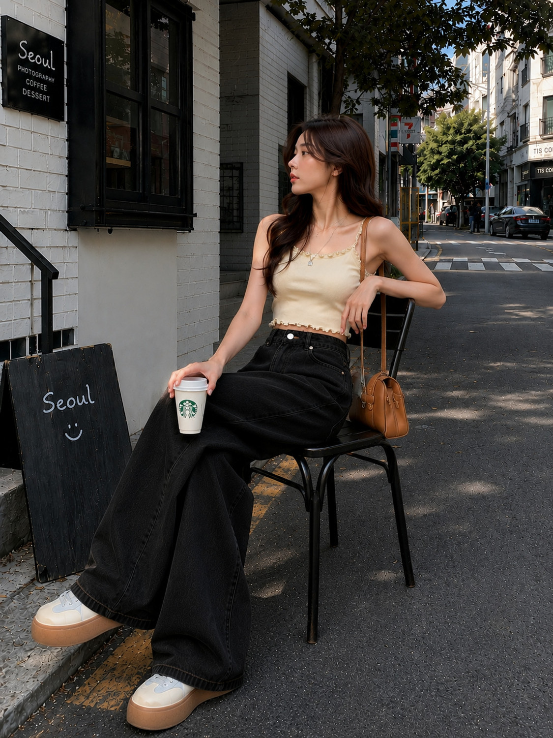 Image of KASHIAN Women Loose Fit High Rise Black Jeans