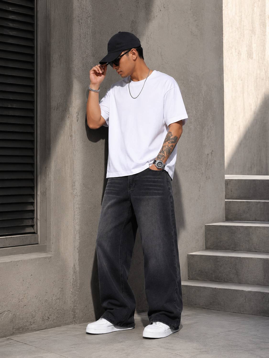 7 CUTS Straight Fit Men Grey Jeans - Image 1