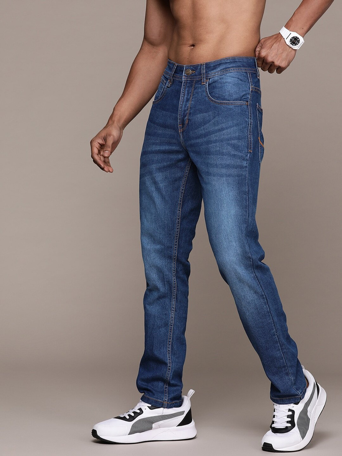 Image of Roadster Slim Men Dark Blue Jeans