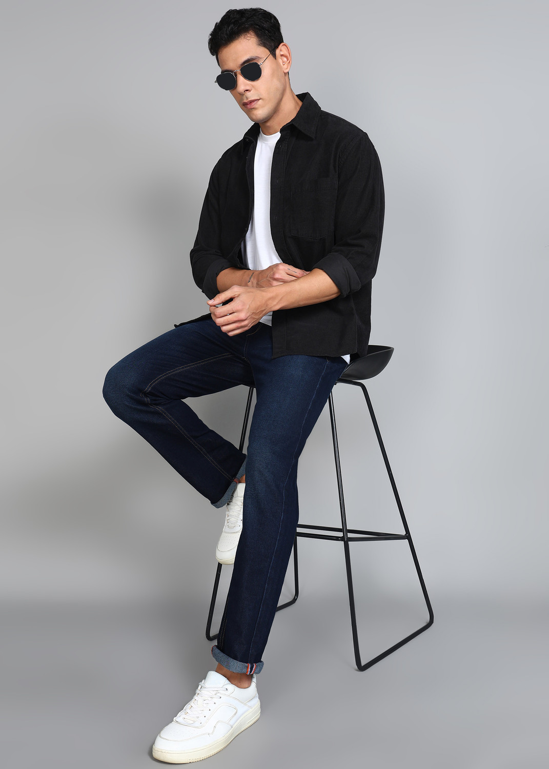 Image of KILLER Straight Fit Men Dark Blue Jeans