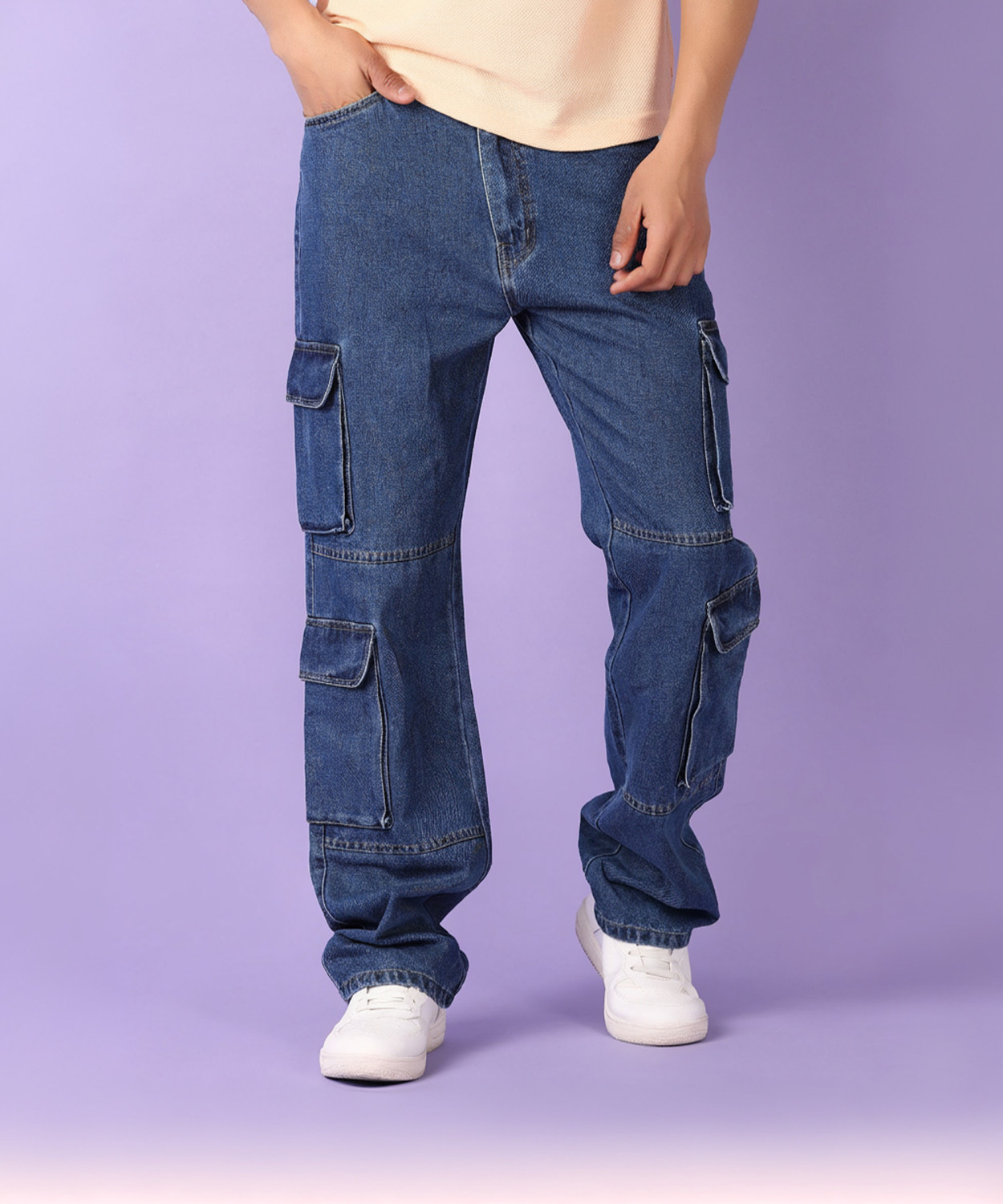 Image of V-MART Loose Fit Men Blue Jeans