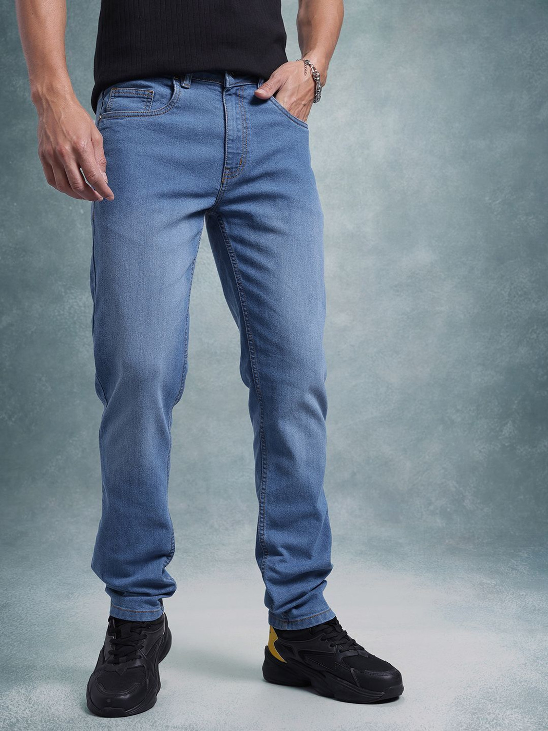 Image of Roadster Regular Men Blue Jeans