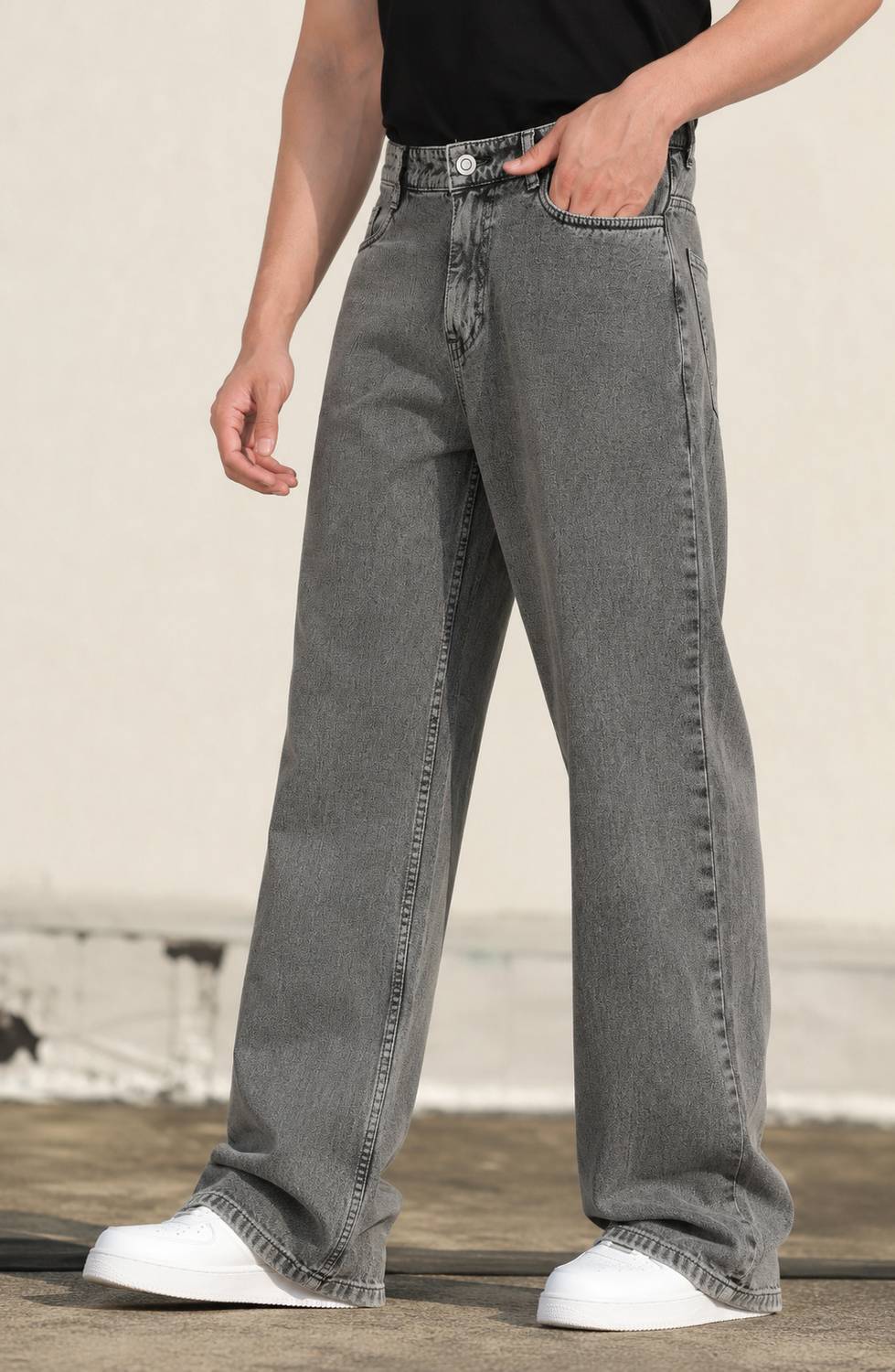 Wearo Loose Fit Grey Jeans for Men - Image 5