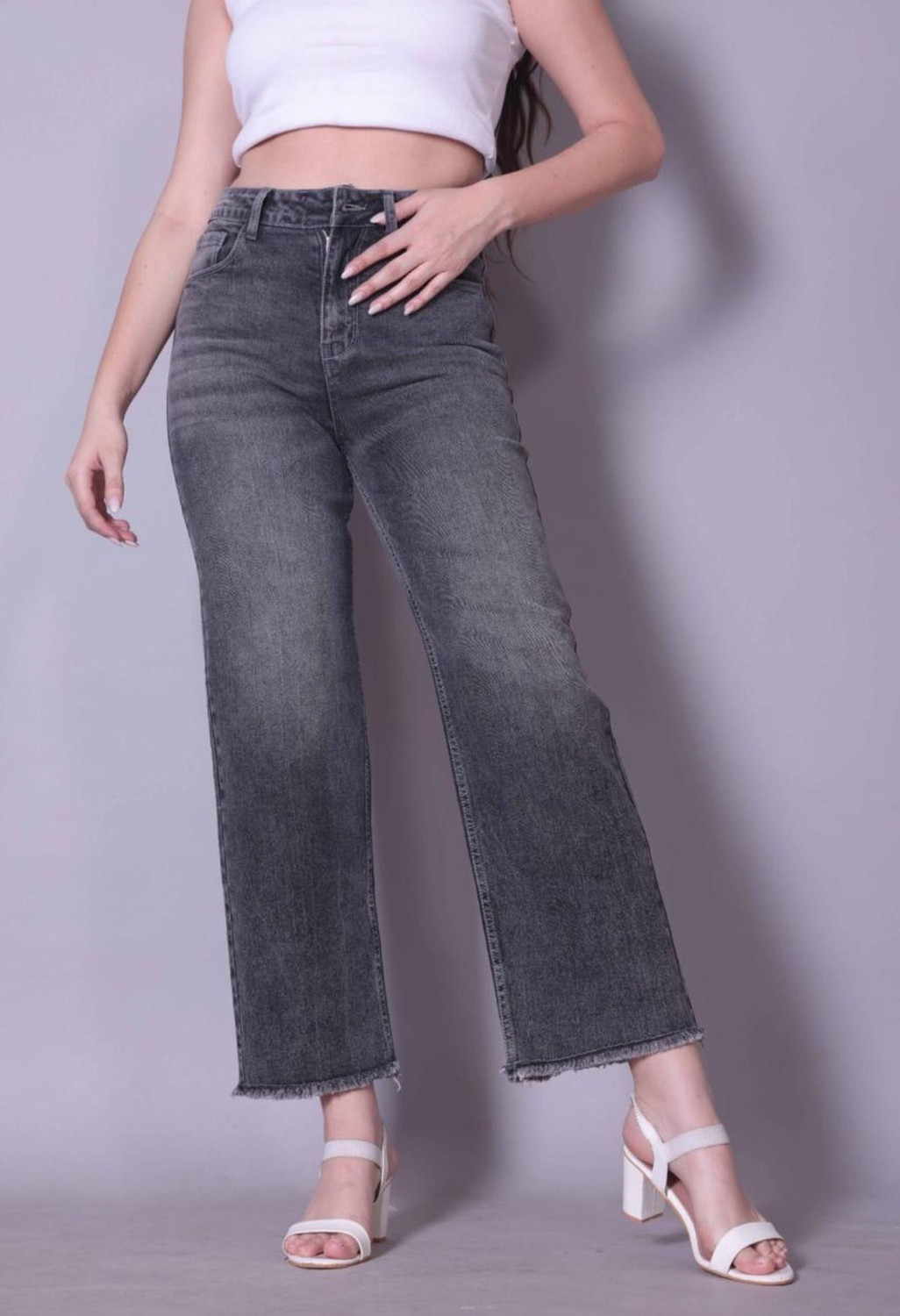 Image of Burani Straight Fit Women Grey Jeans