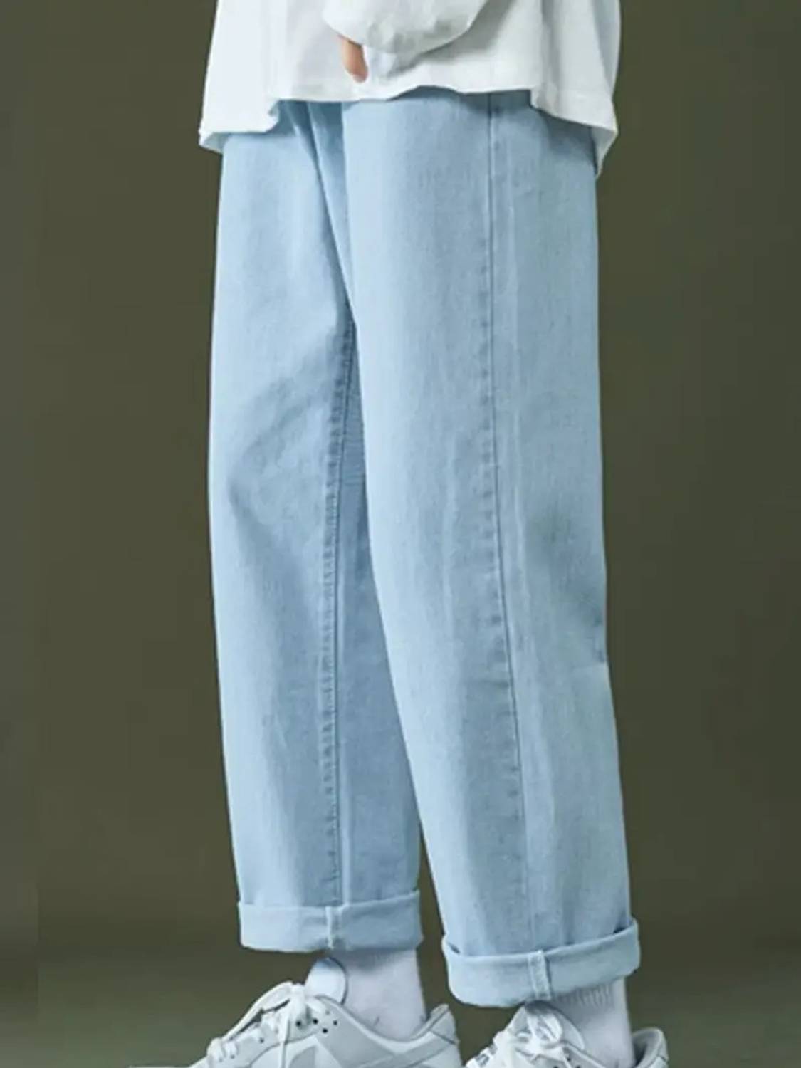 MEIXN Straight Fit Men Light Blue Jeans - Image 1