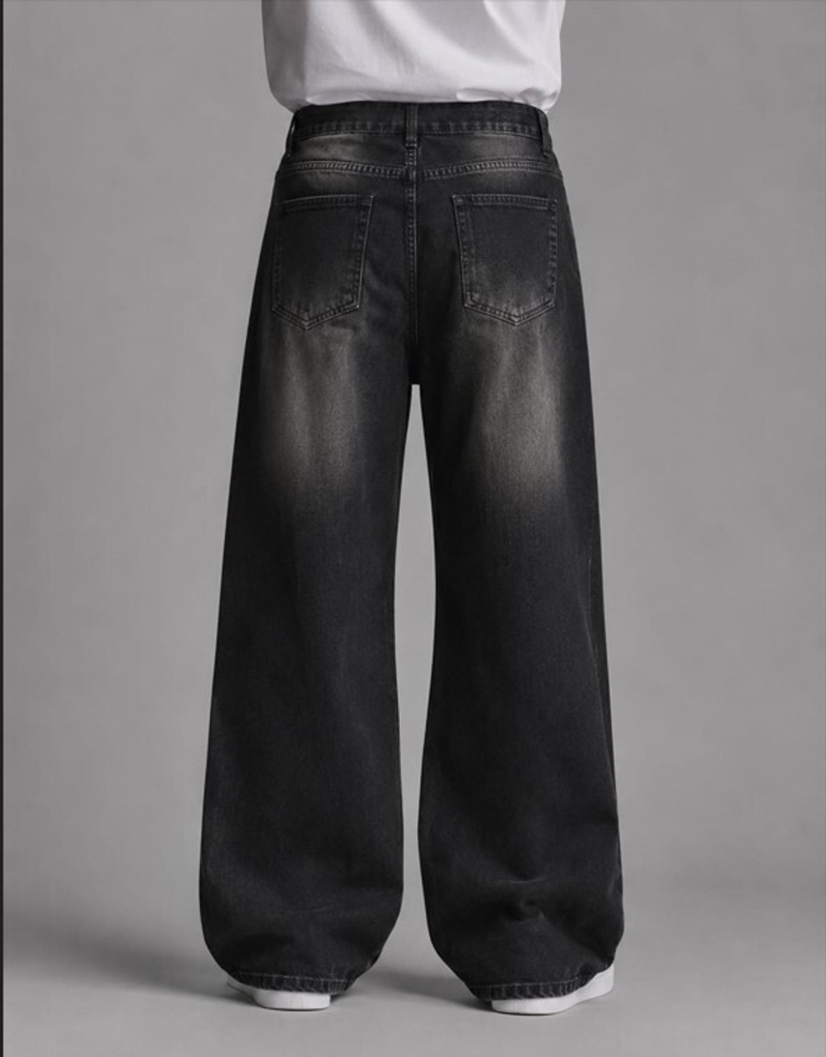 Image of Veliume Wide Leg Men Black Jeans