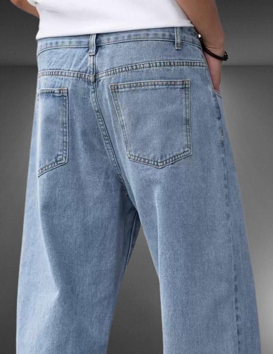 Moda Pride Loose Fit Men Light Blue Jeans - Image 4