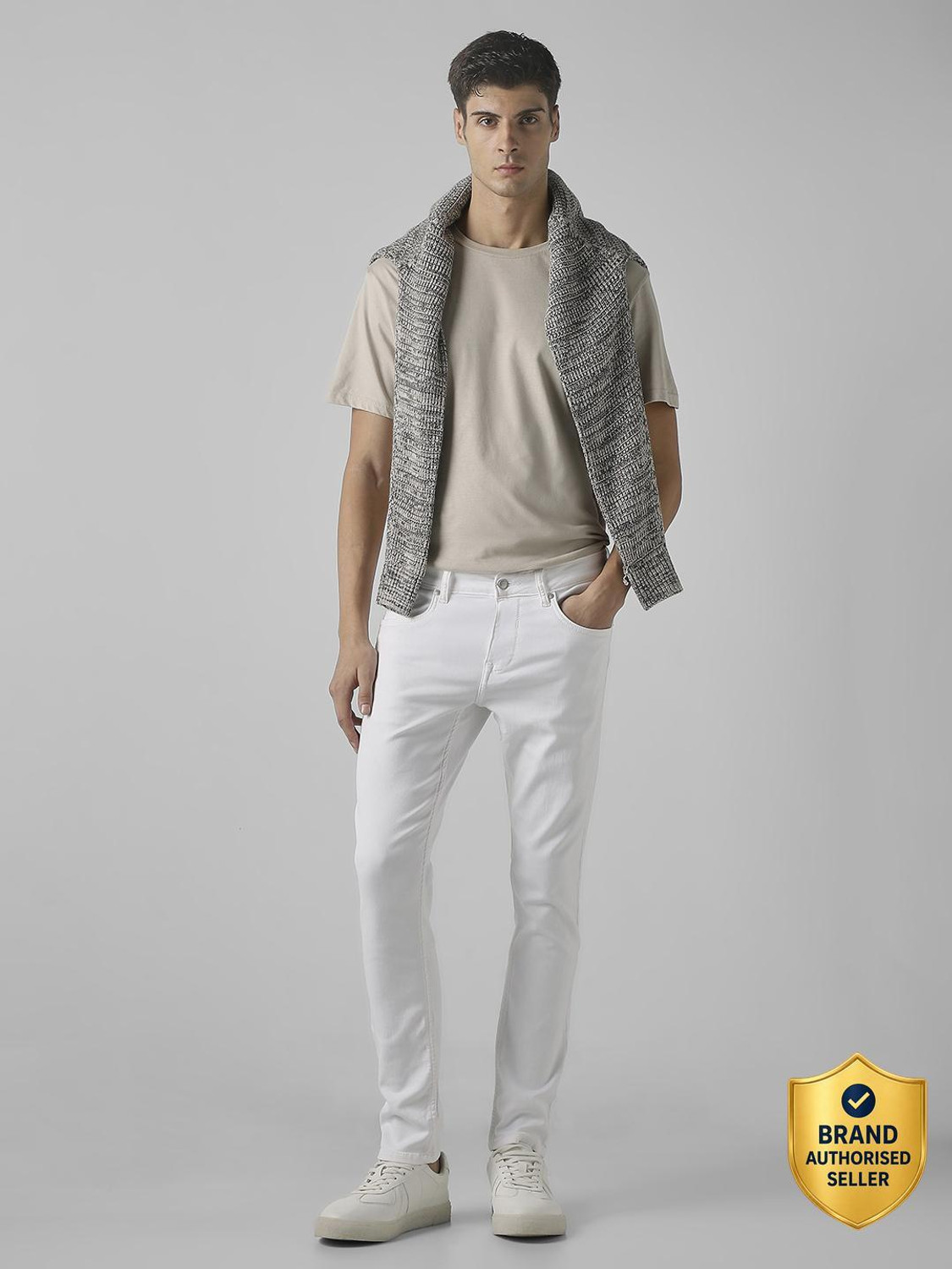Image of MUFTI Skinny Men White Jeans