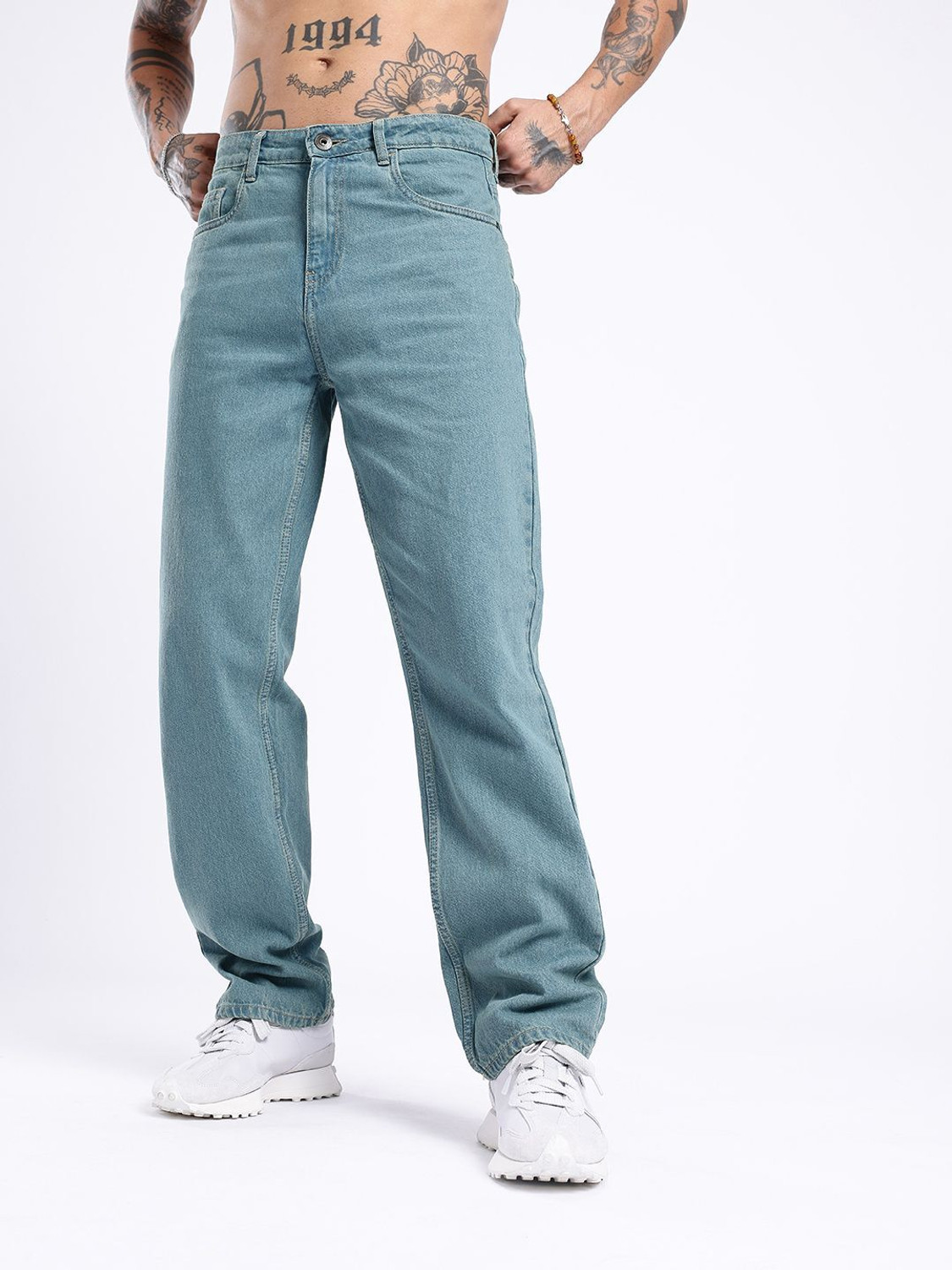 Image of Glitchez Straight Fit Men Blue Jeans