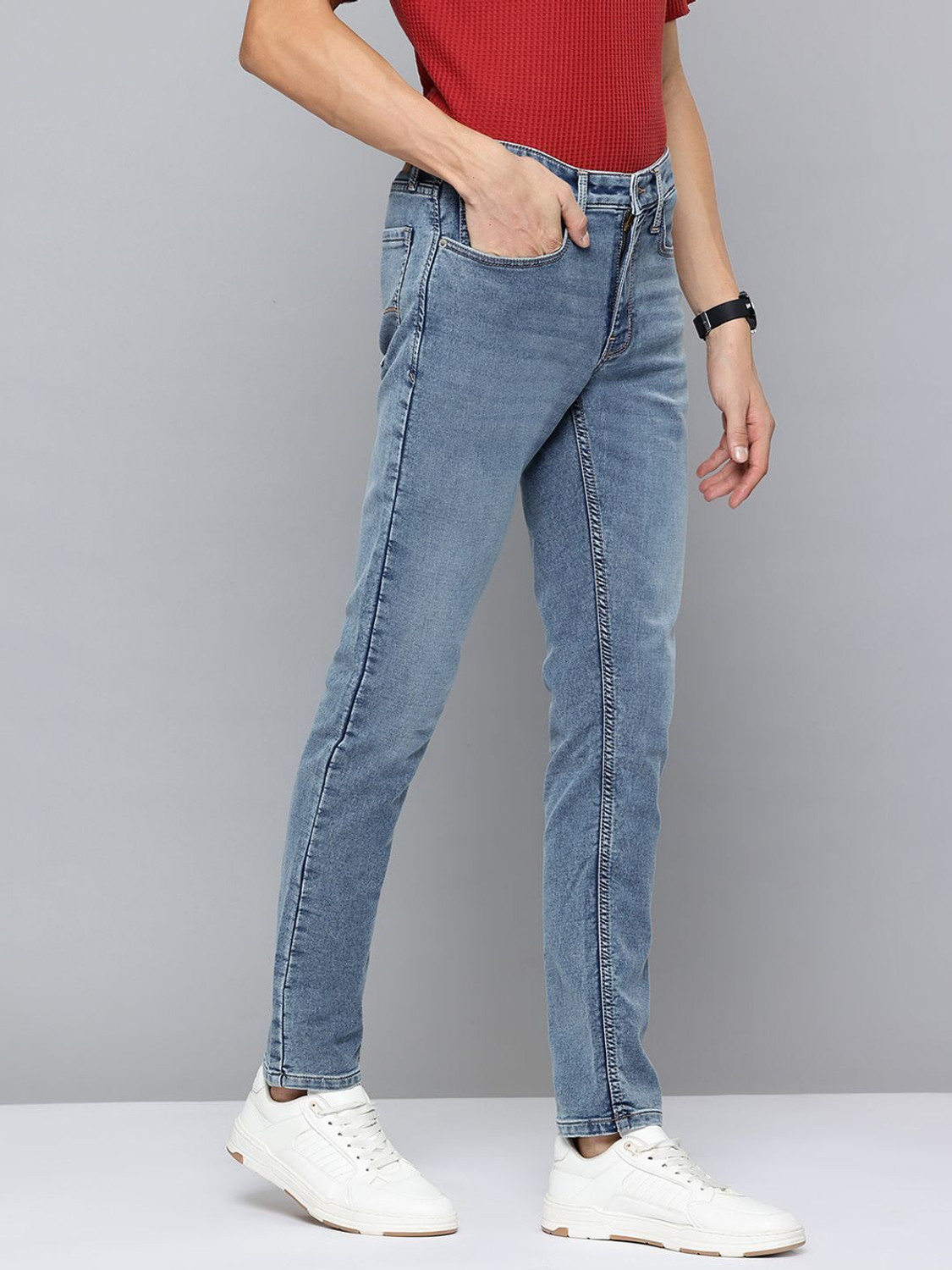 Image of FLYING MACHINE Slim Men Blue Jeans