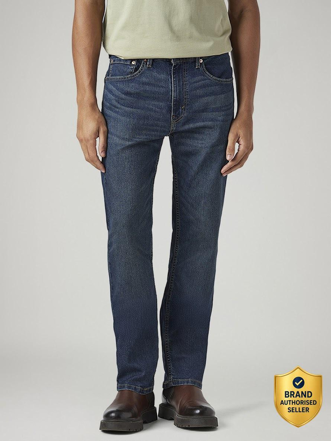 Image of LEVI'S Straight Fit Men Dark Blue Jeans
