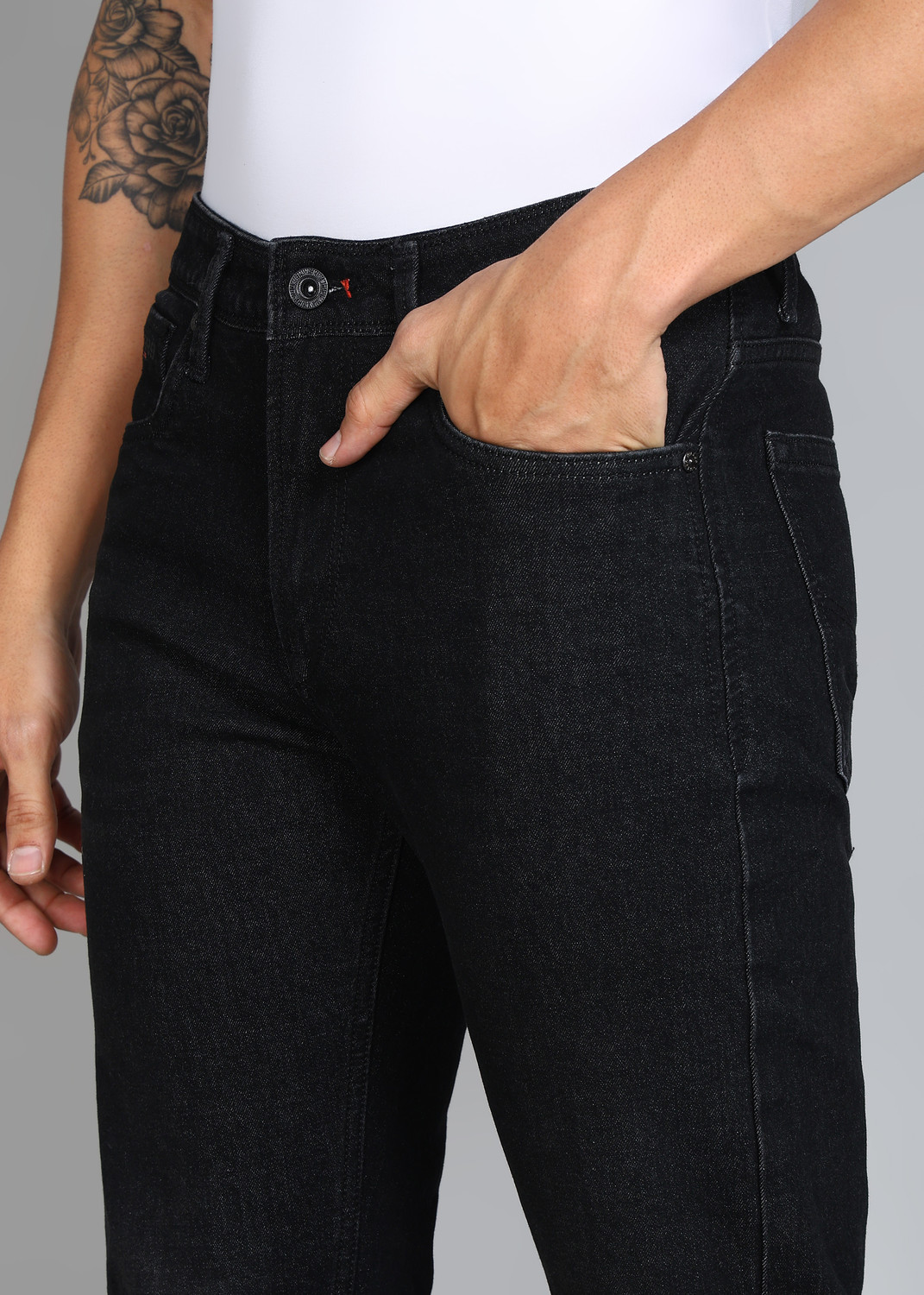 Image of KILLER Straight Fit Men Black Jeans
