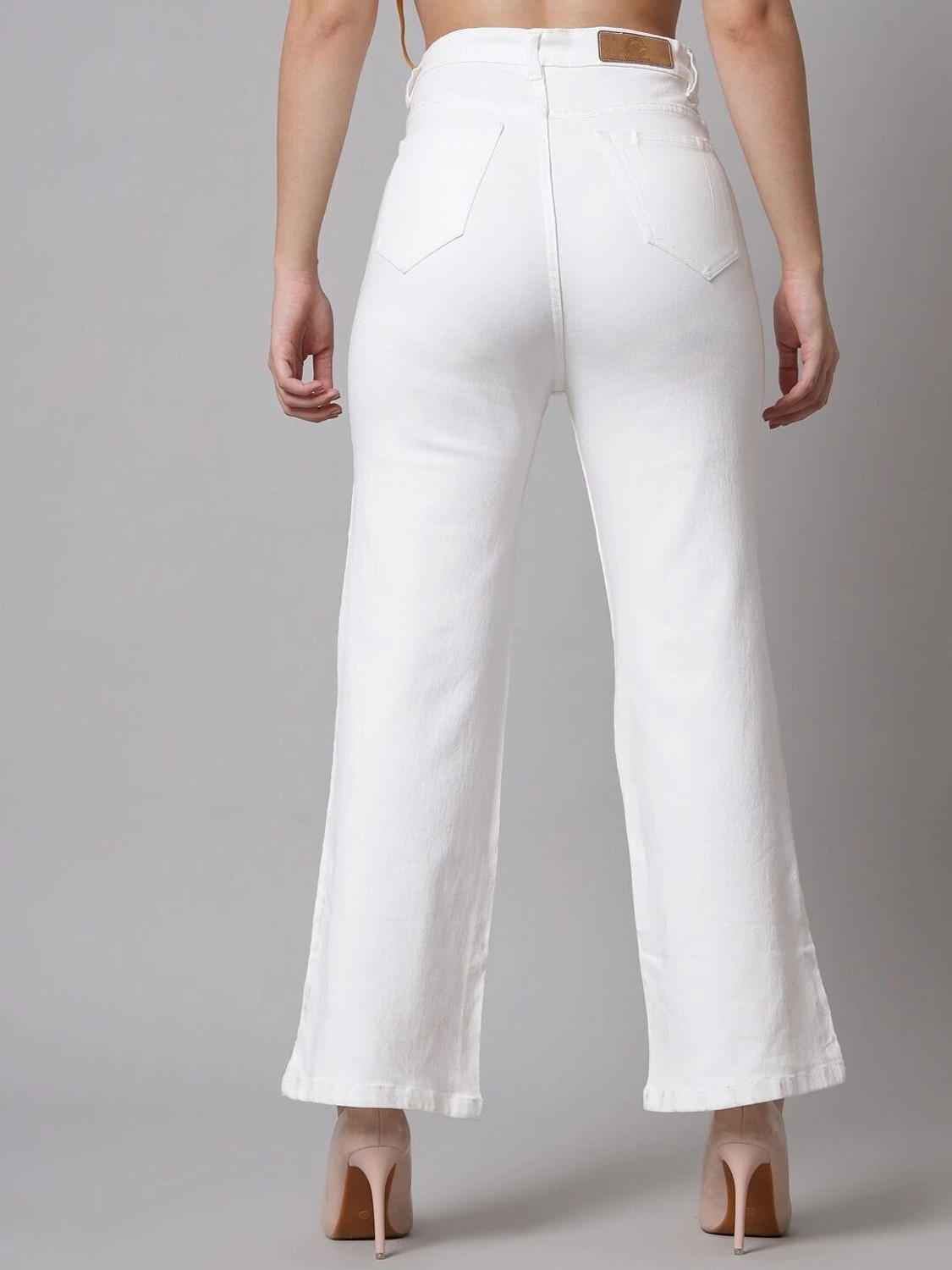 Image of GUTI Flared Women White Jeans