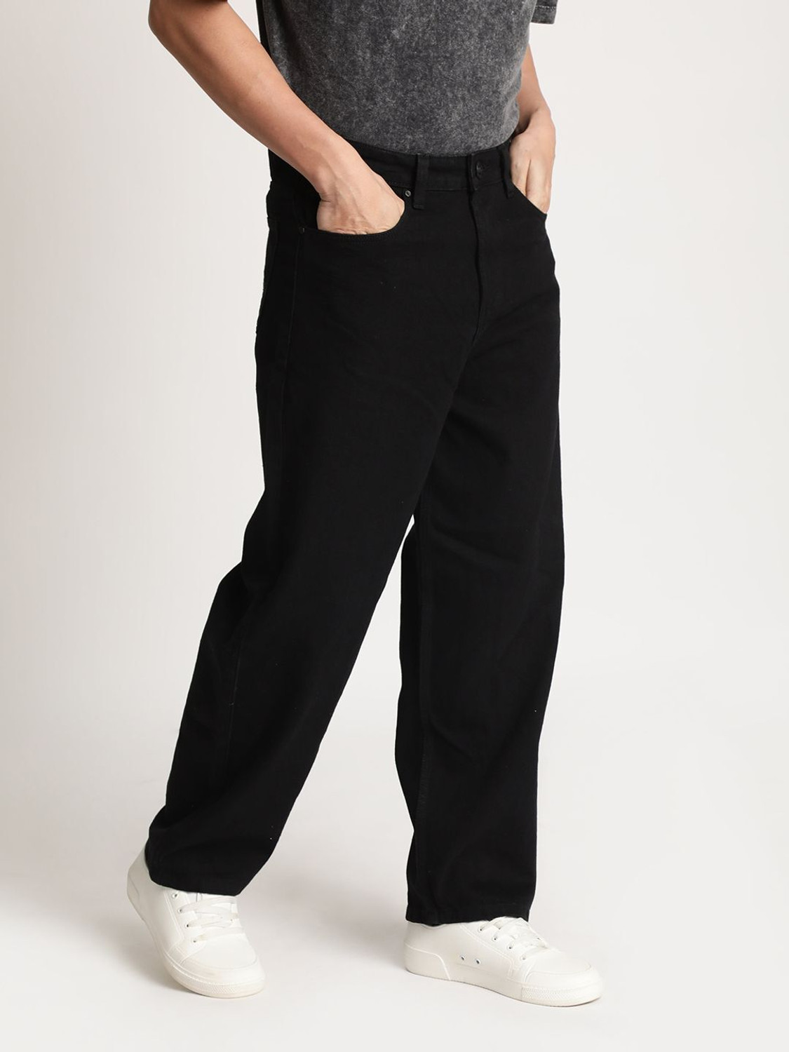 Image of Roadster Loose Fit Men Black Jeans
