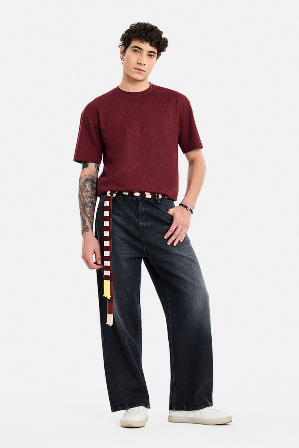 Image of Snitch Relaxed Fit Men Black Jeans