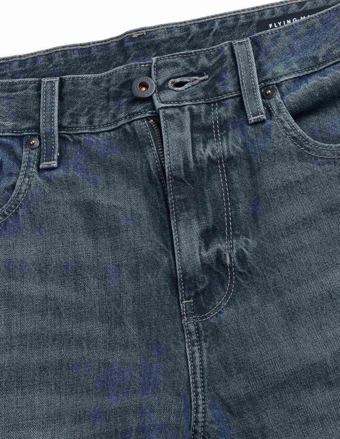 Image of FLYING MACHINE Men Straight Fit Mid Rise Blue Jeans