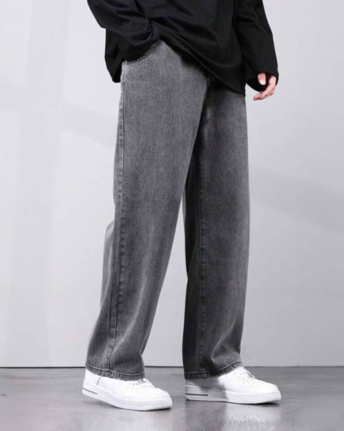 MEIXN Straight Fit Men Grey Jeans - Image 4