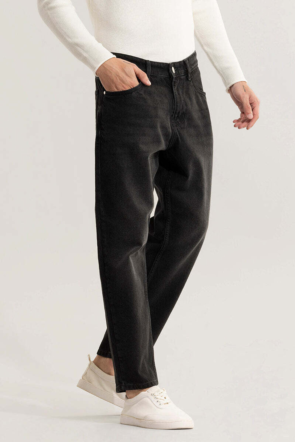 Image of Snitch Loose Fit Men Black Jeans