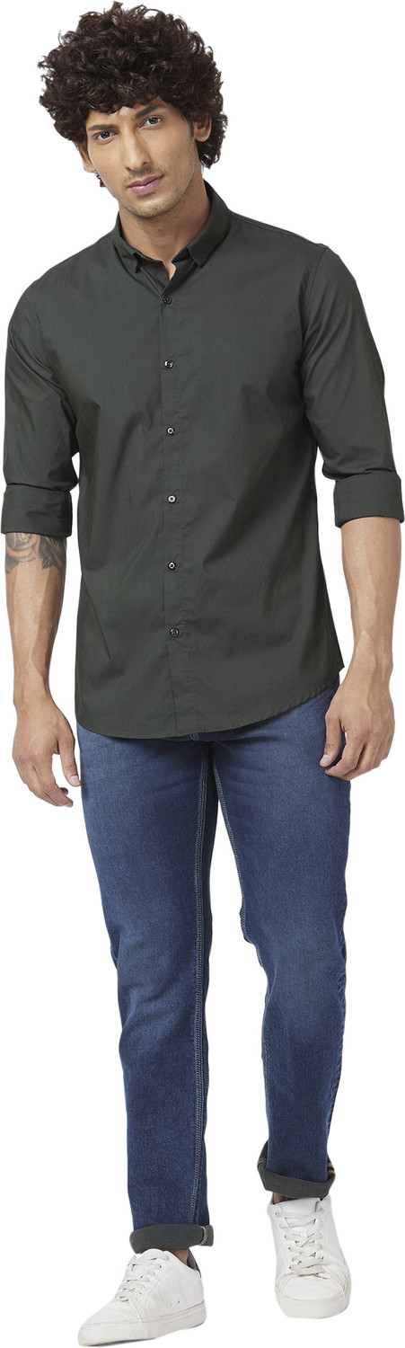 Image of Spykar Straight Fit Men Blue Jeans