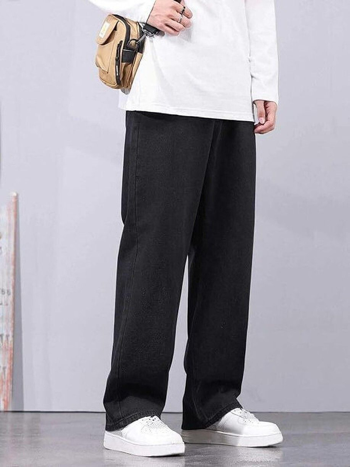 Image of ZAYSH Loose Fit Men Black Jeans