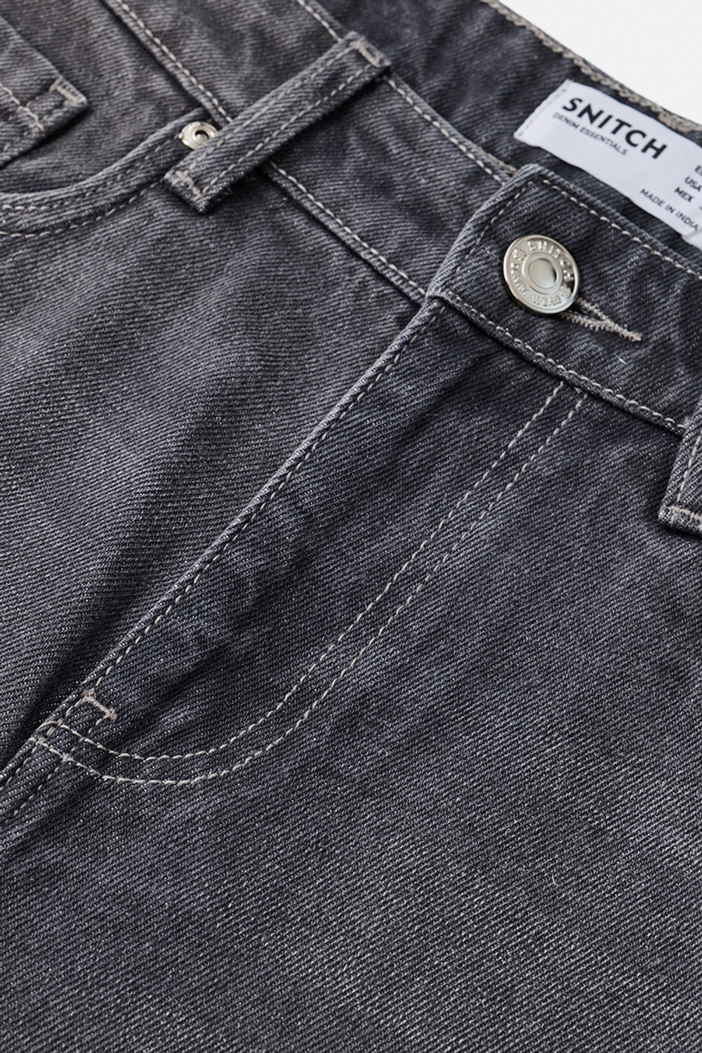 Image of Snitch Loose Fit Men Grey Jeans