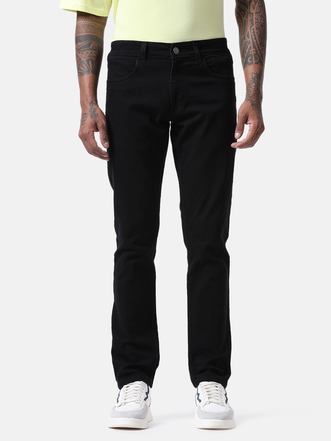 Image of WROGN Regular Men Black Jeans