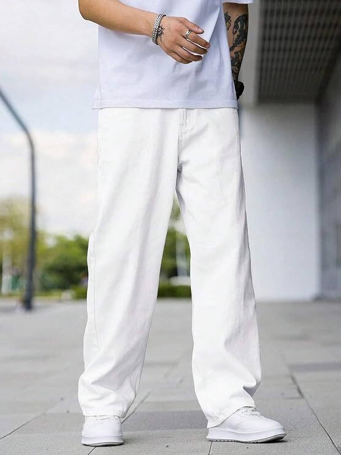 CABRRR Men White Straight Fit Jeans - Image 5