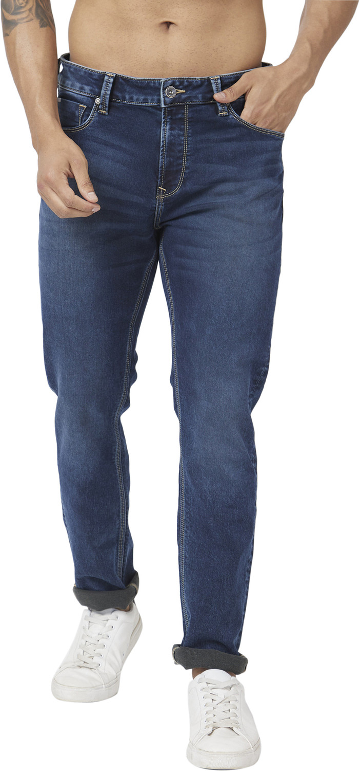 Image of Spykar Straight Fit Men Blue Jeans