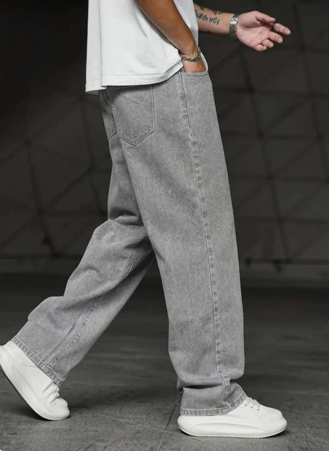 RIFA Loose Fit Men Grey Jeans - Image 2