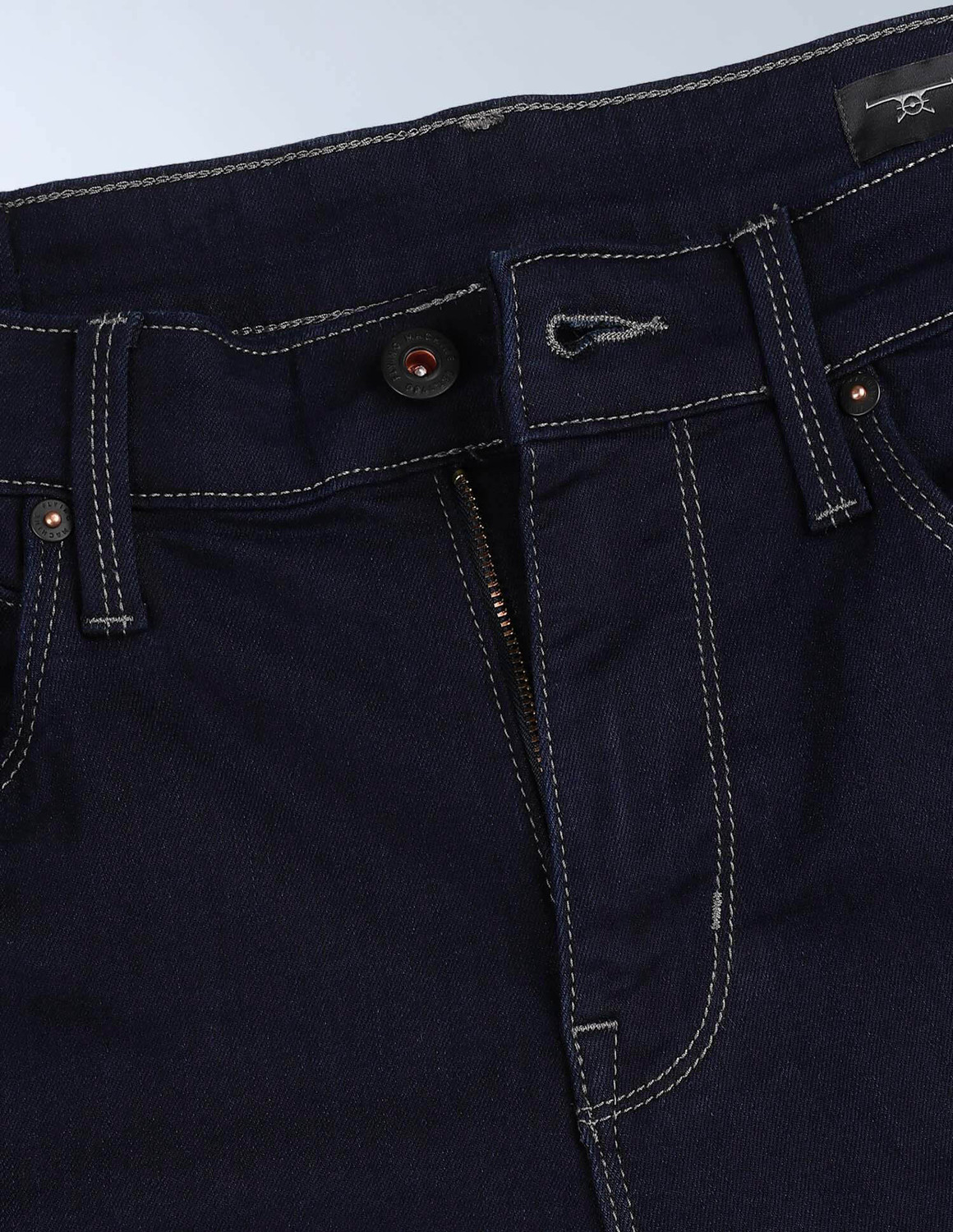 Image of FLYING MACHINE Tapered Fit Men Blue Jeans