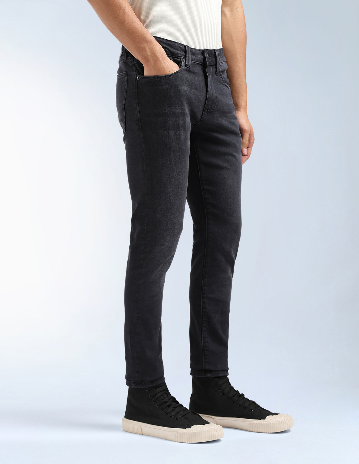 Image of FLYING MACHINE Skinny Men Black Jeans