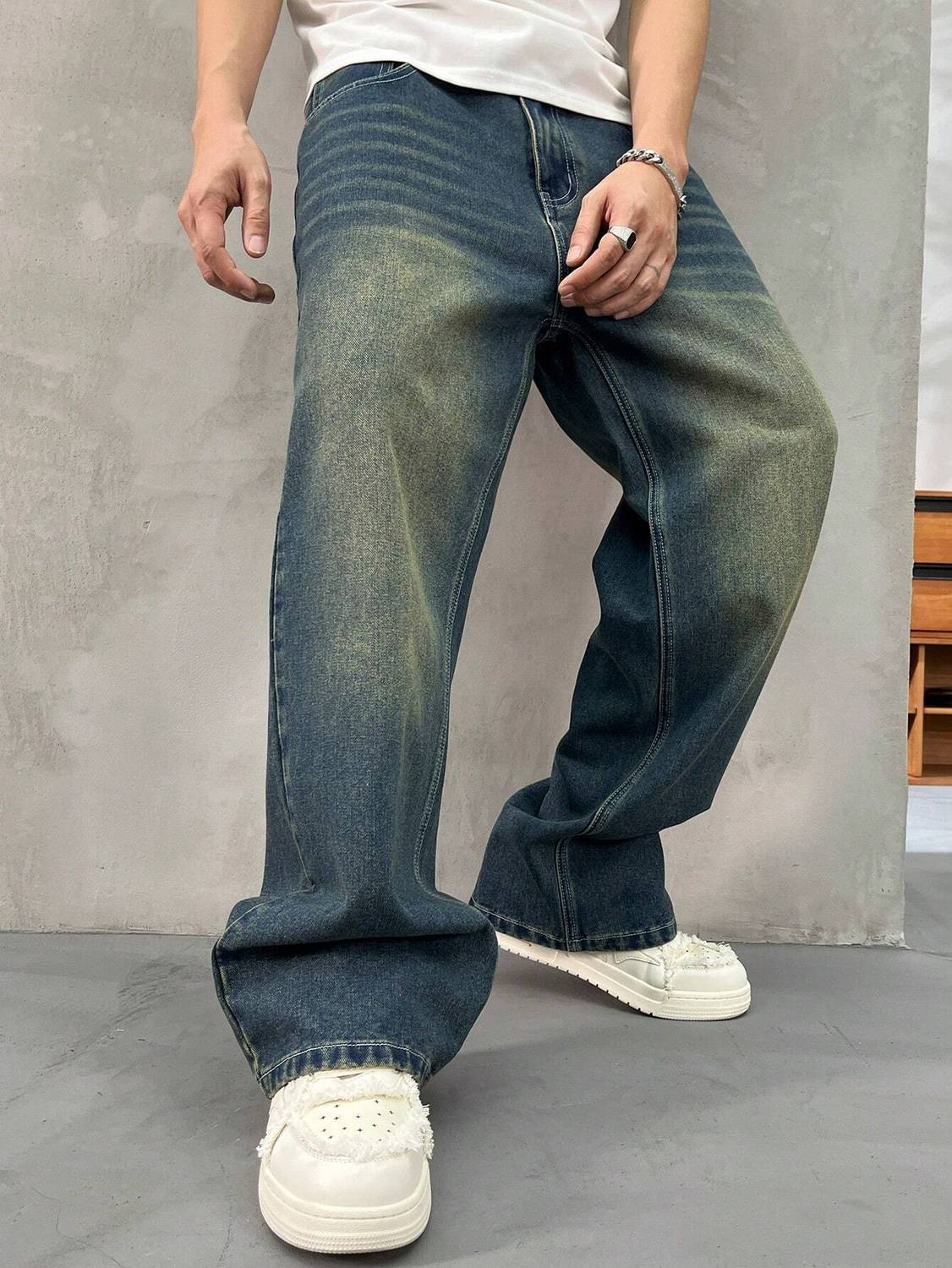 Americhic Men Blue Jeans Straight Fit - Image 1