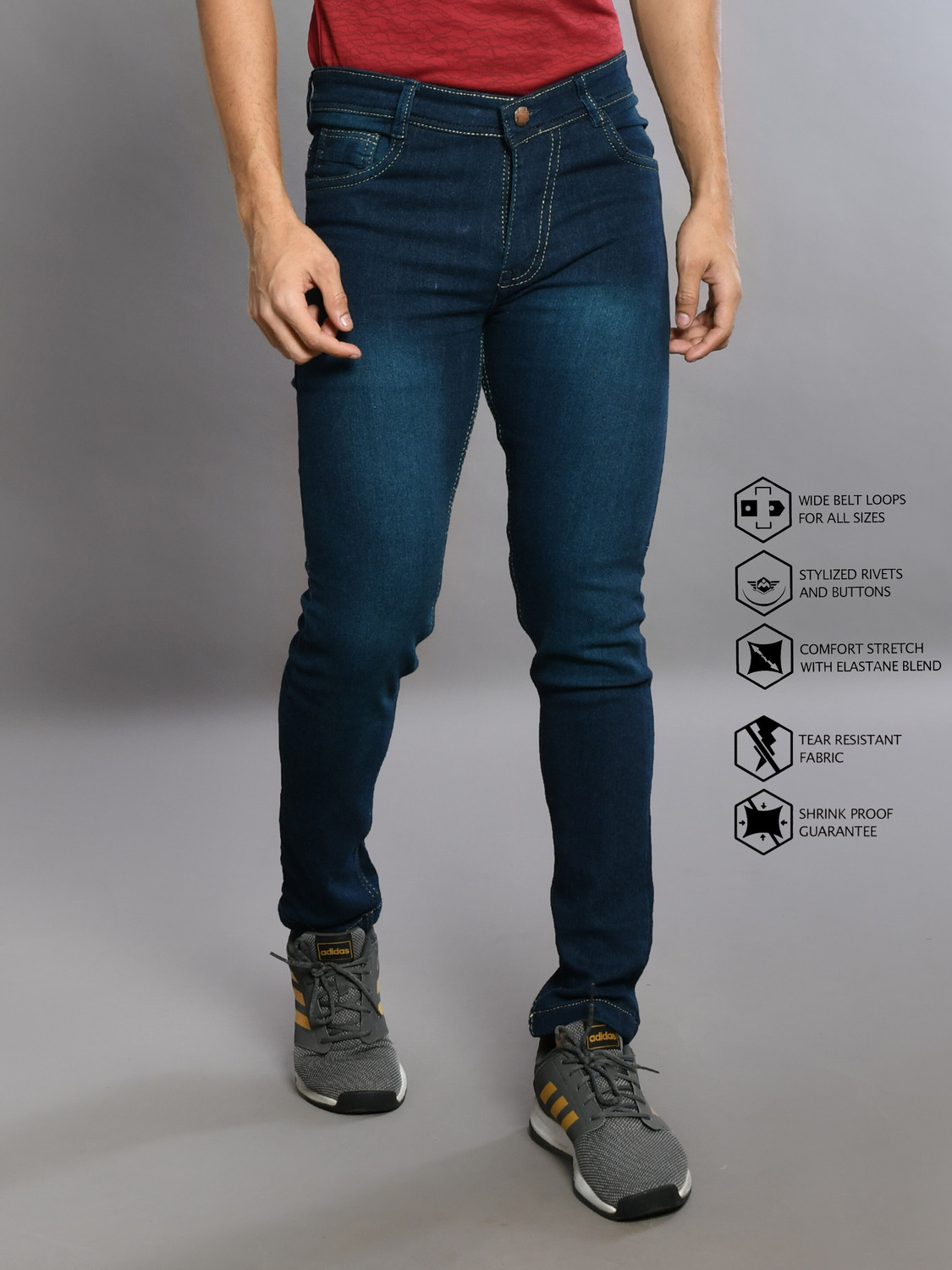 Image of Lzard Regular Men Dark Blue Jeans