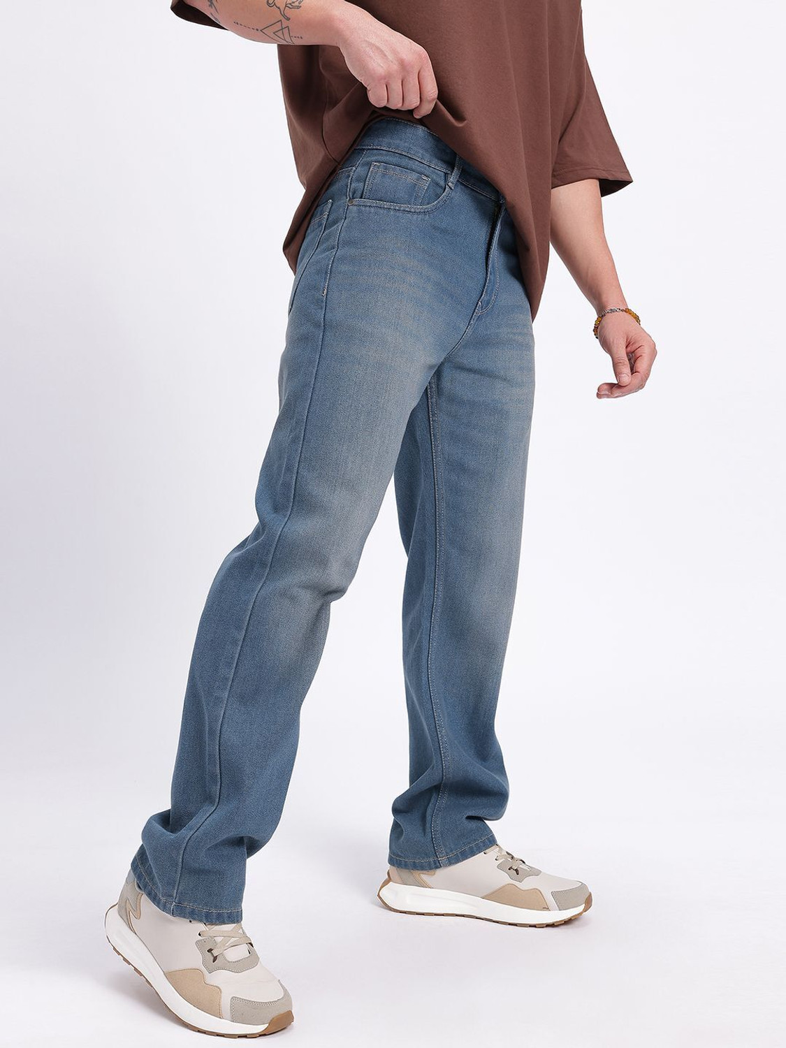 Image of Glitchez Straight Fit Men Blue Jeans