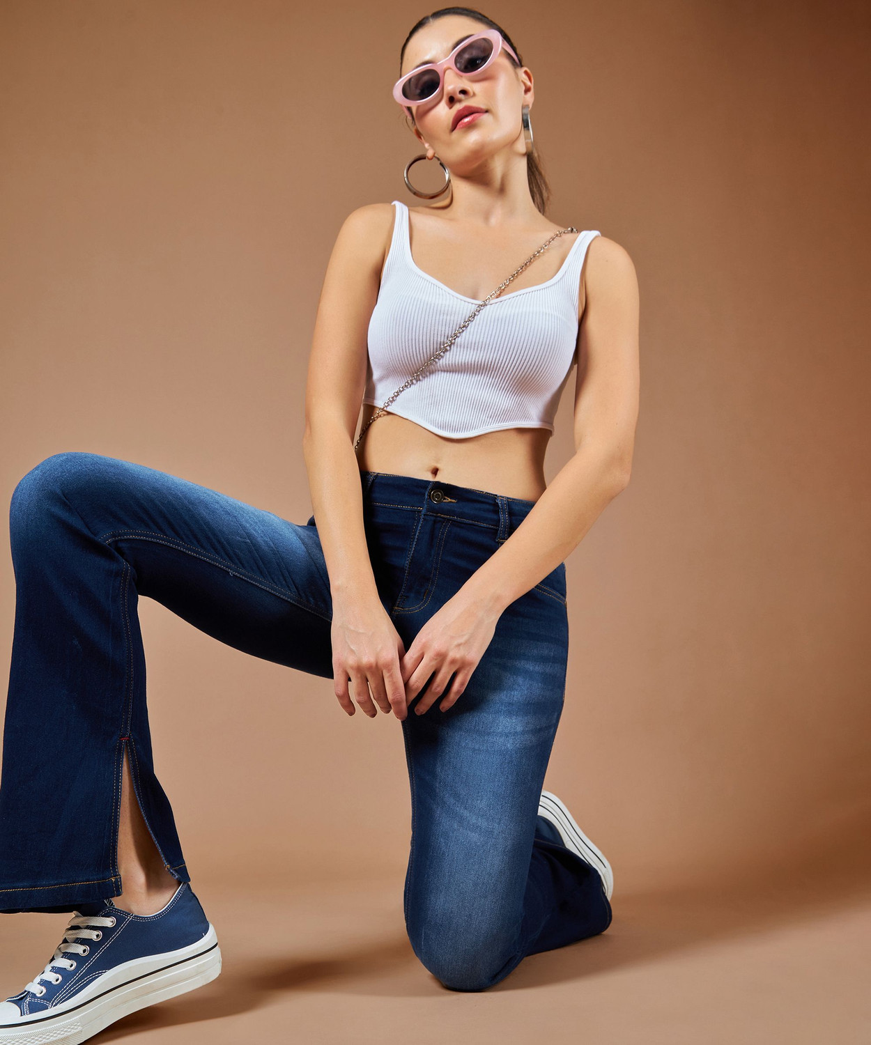 Image of DOLCE CRUDO Boot-Leg Women Blue Jeans