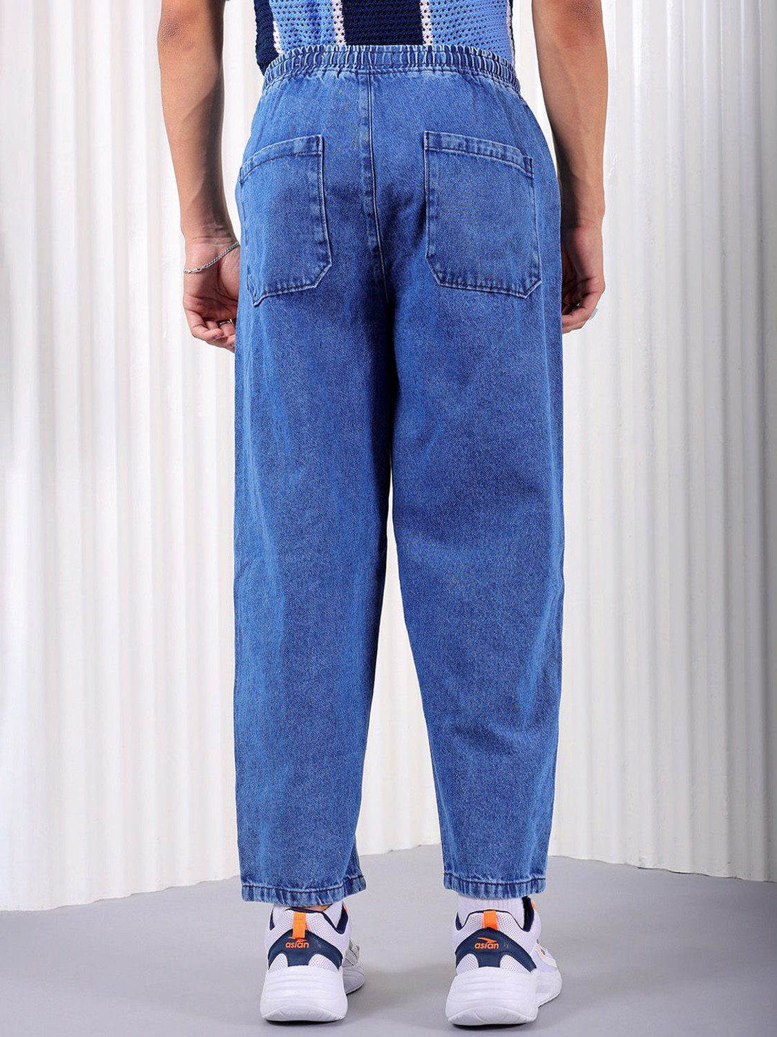 Image of The Indian Garage Co. Loose Fit Men Blue Jeans