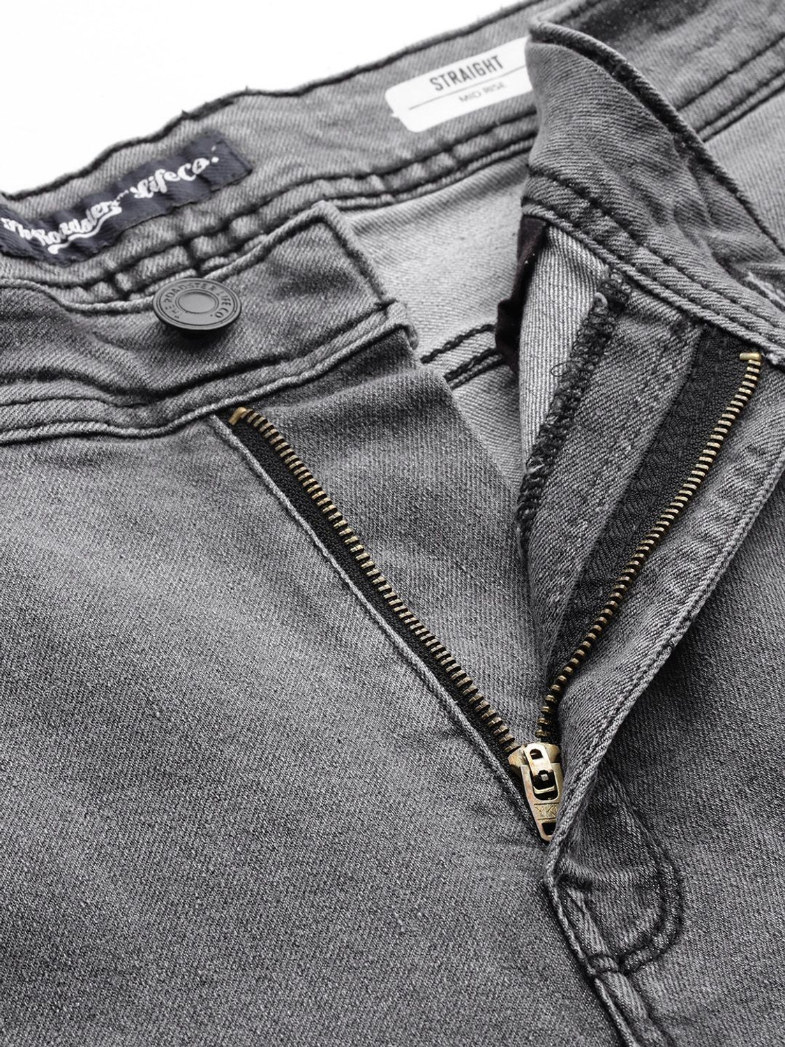 Image of Roadster Straight Fit Men Grey Jeans
