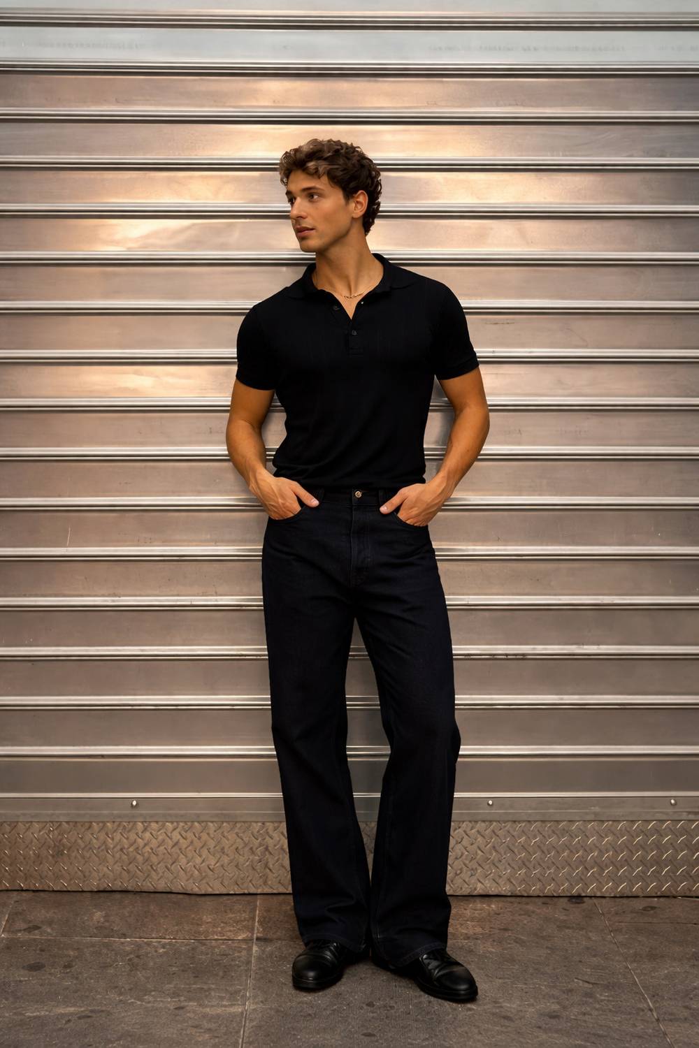 LEVORCE Loose Fit Men Black Jeans - Image 4