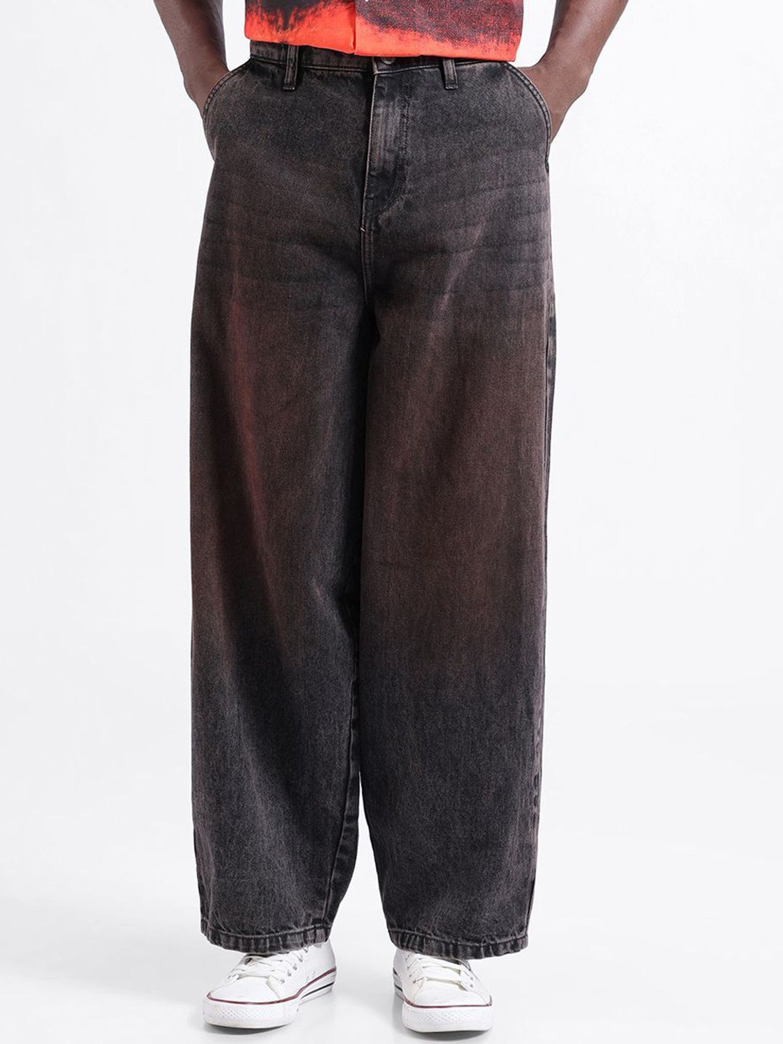 Image of The Indian Garage Co. Loose Fit Men Black Jeans