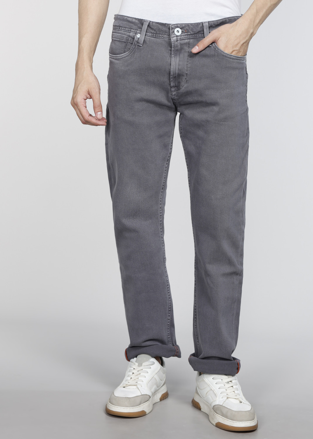 Image of KILLER Straight Fit Men Grey Jeans