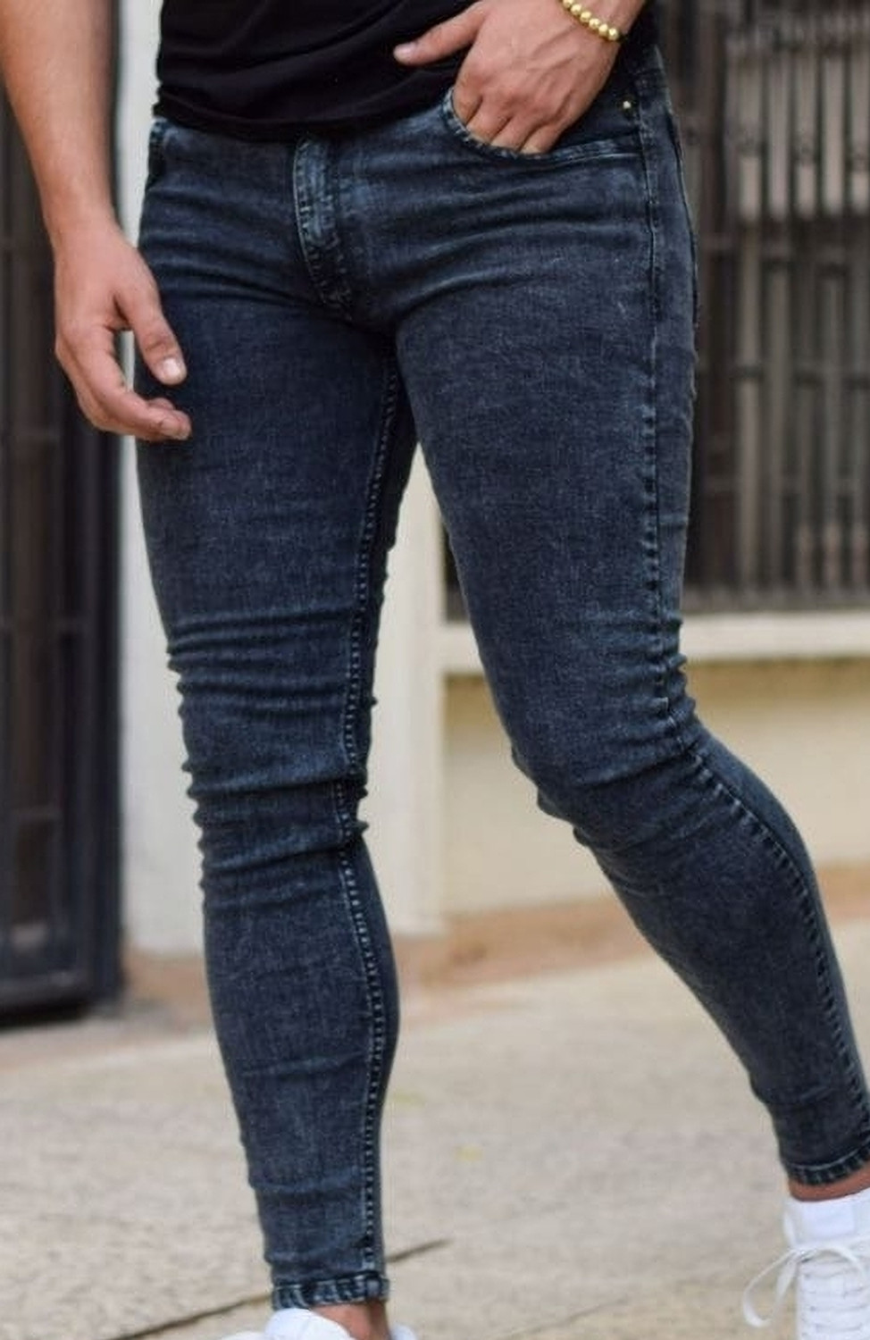 Image of AIRCRAFTJEANS Regular Men Dark Blue Jeans