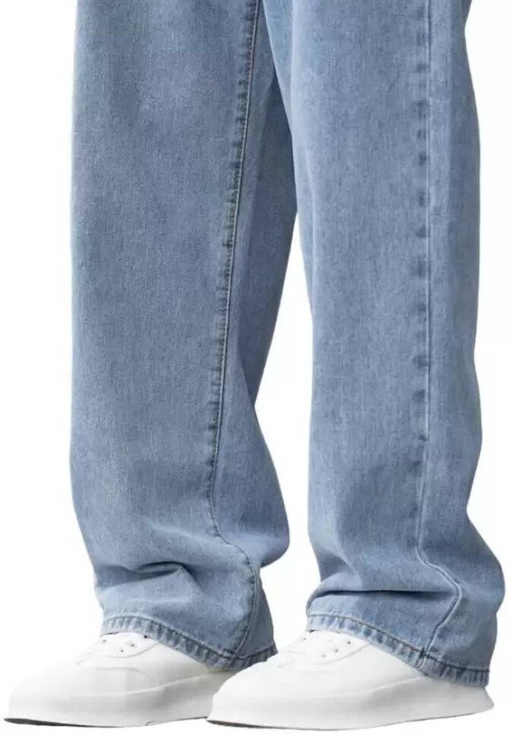 Playfeel Loose Fit Men Light Blue Jeans - Image 3