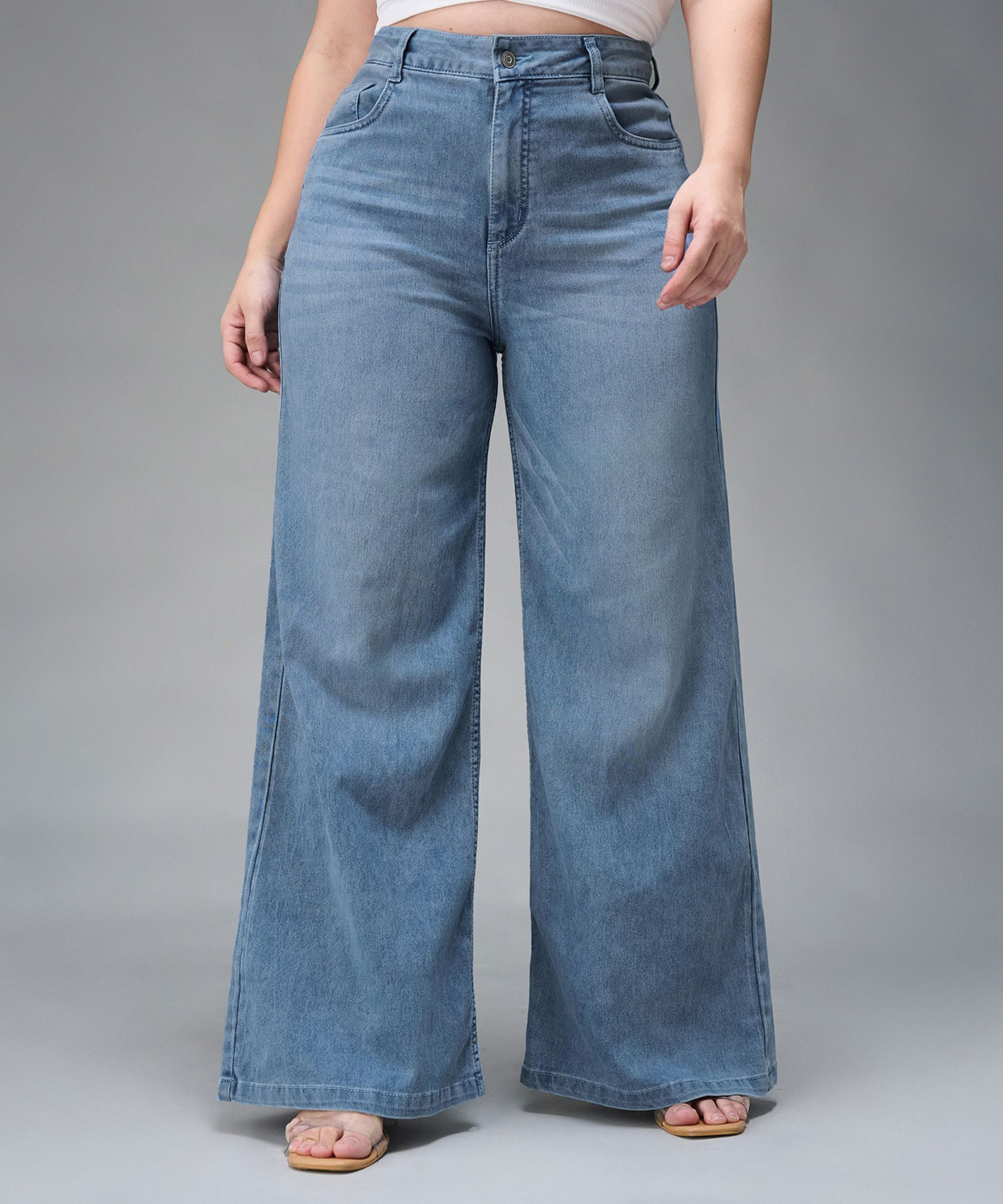 Image of Miss Chase Flared Women Light Blue Jeans