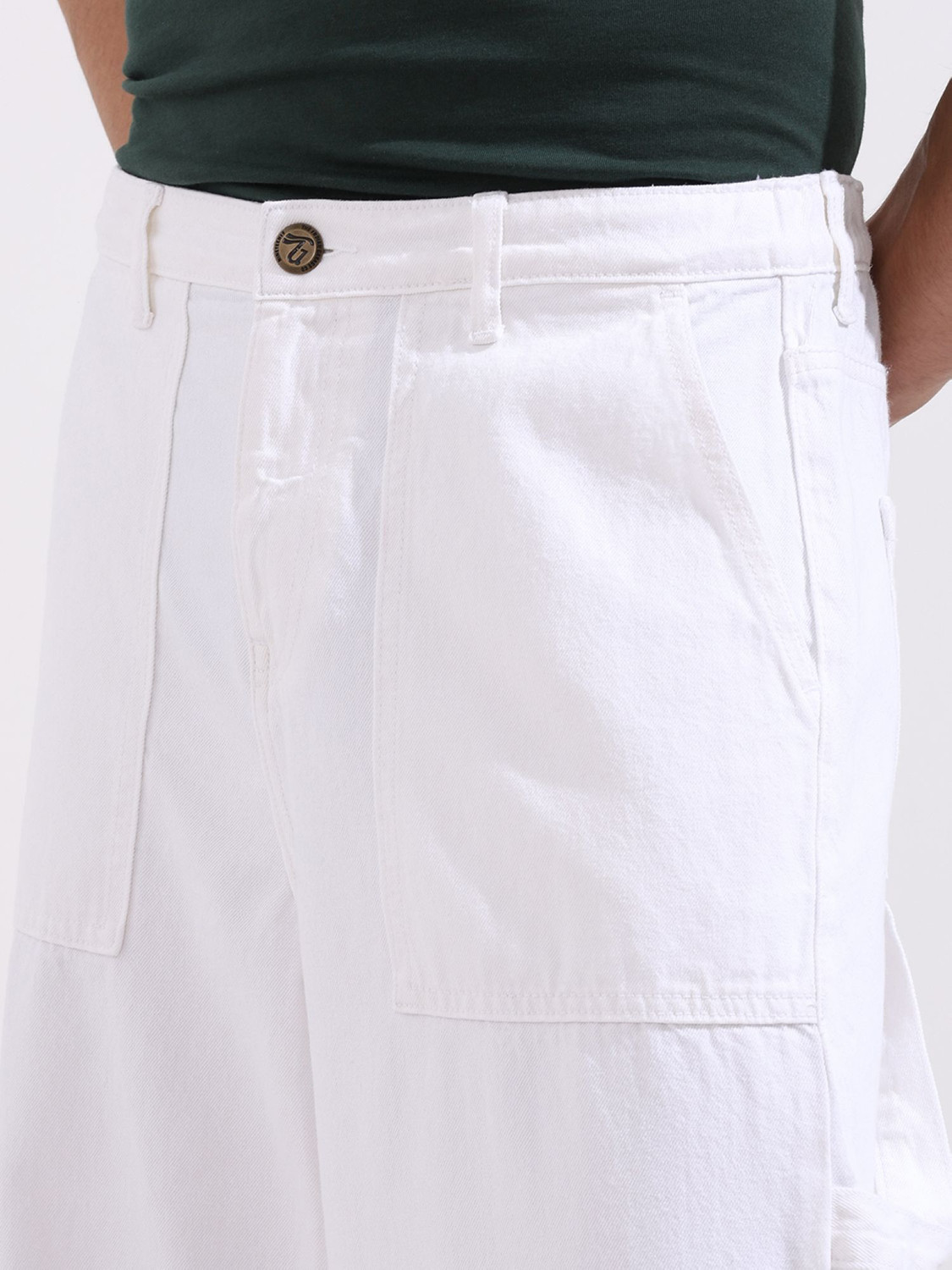 Image of The Indian Garage Co. Relaxed Fit Men White Jeans