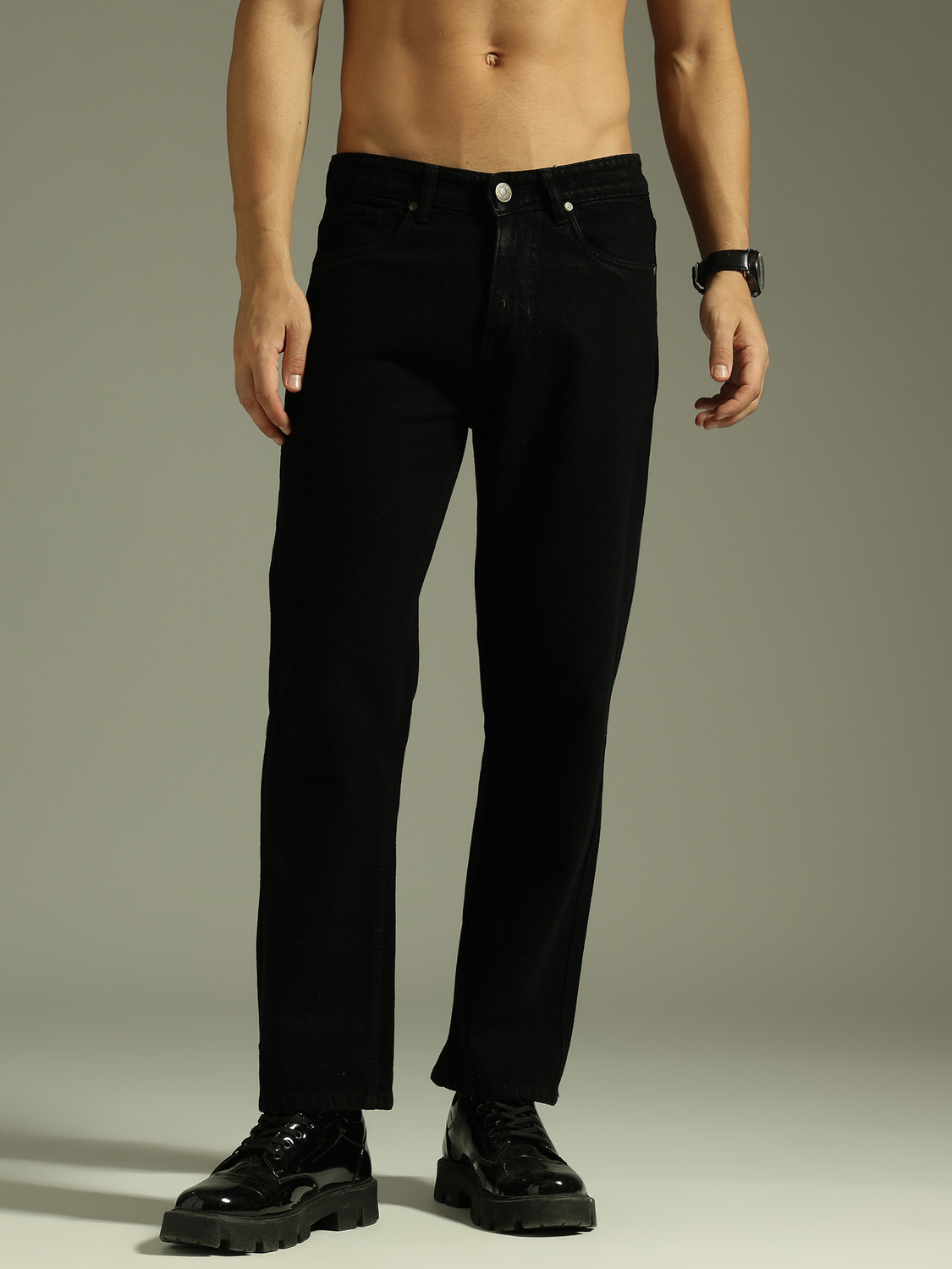 Image of DENNISON Relaxed Fit Men Black Jeans